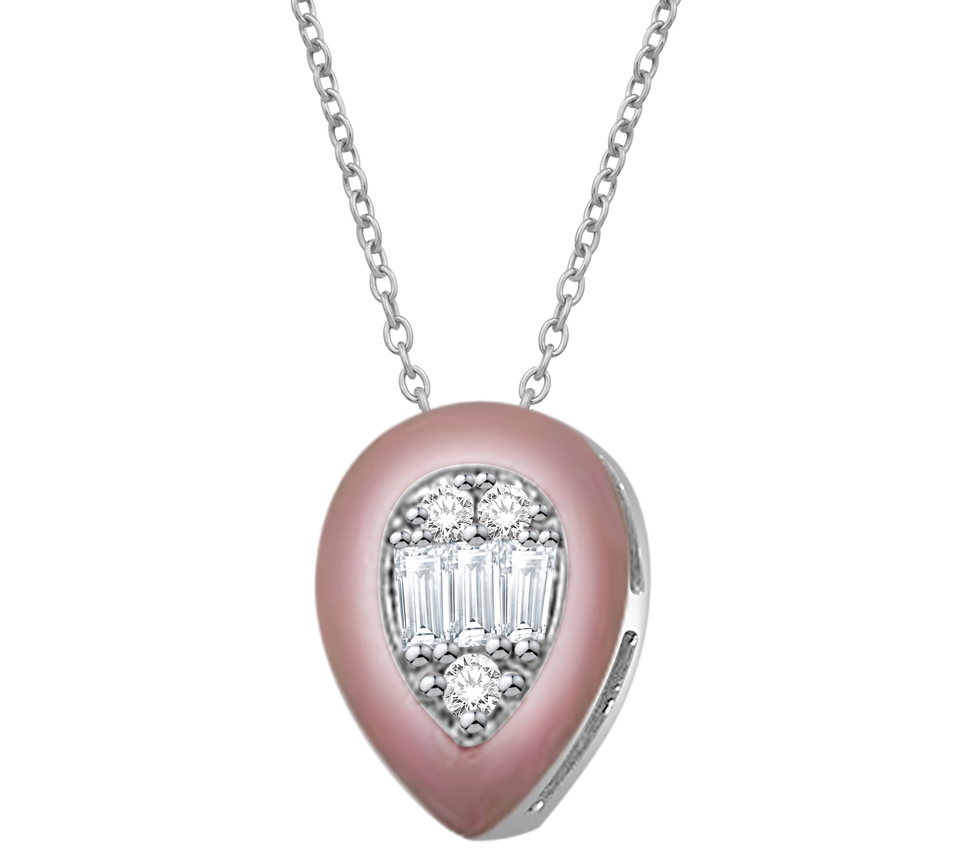 Affinity Diamonds Enamel Necklace, Earrings & R ing, Sterling