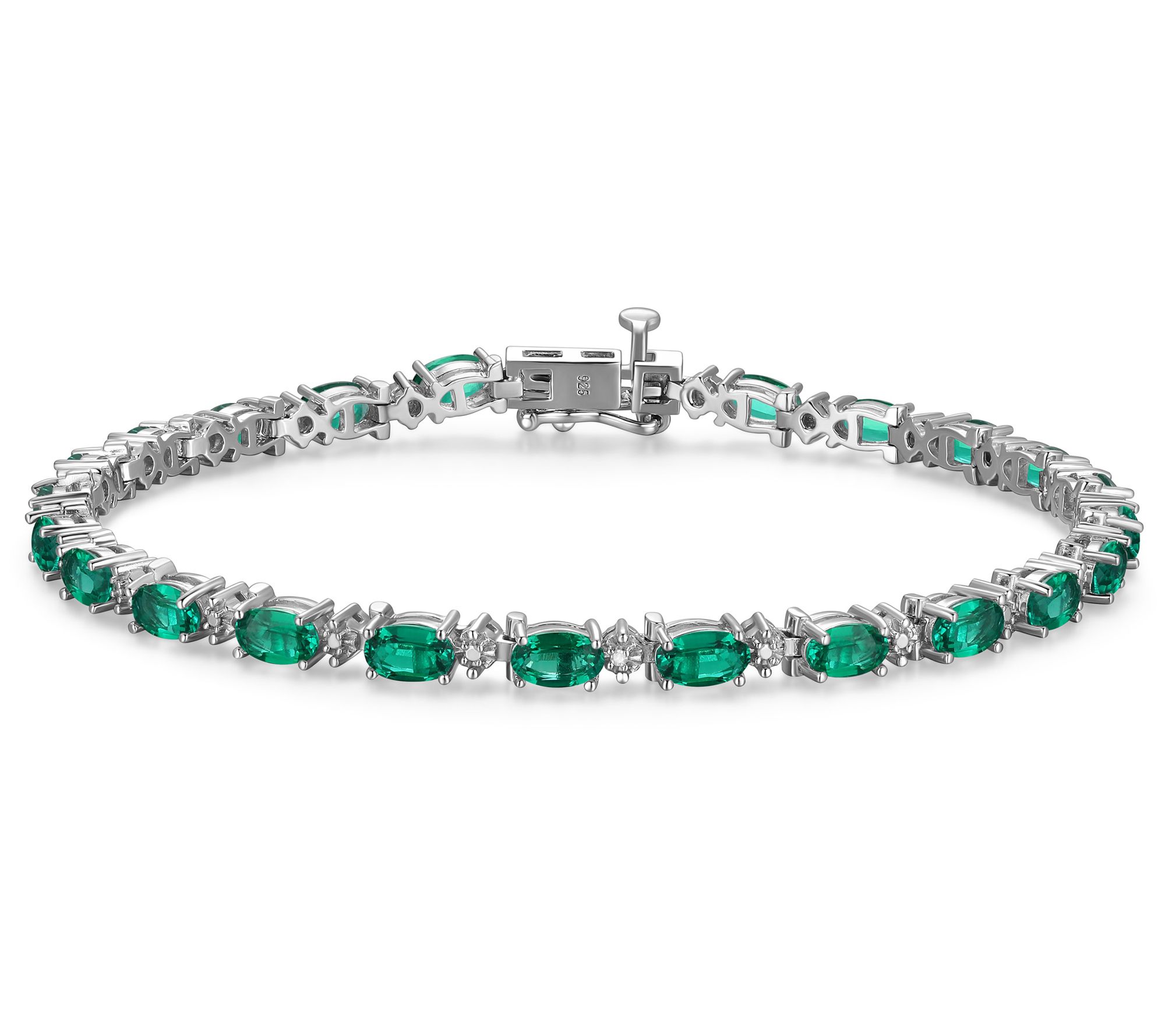 Affinity Gems Oval Birthstone Tennis Bracelet, Sterling Silver