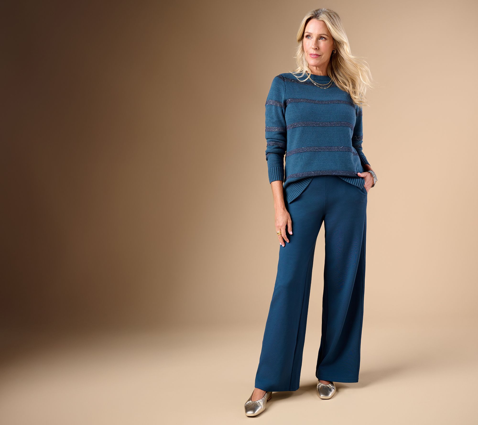 Belle by Kim Gravel Regular Perfect Ponte Pull-On Pant