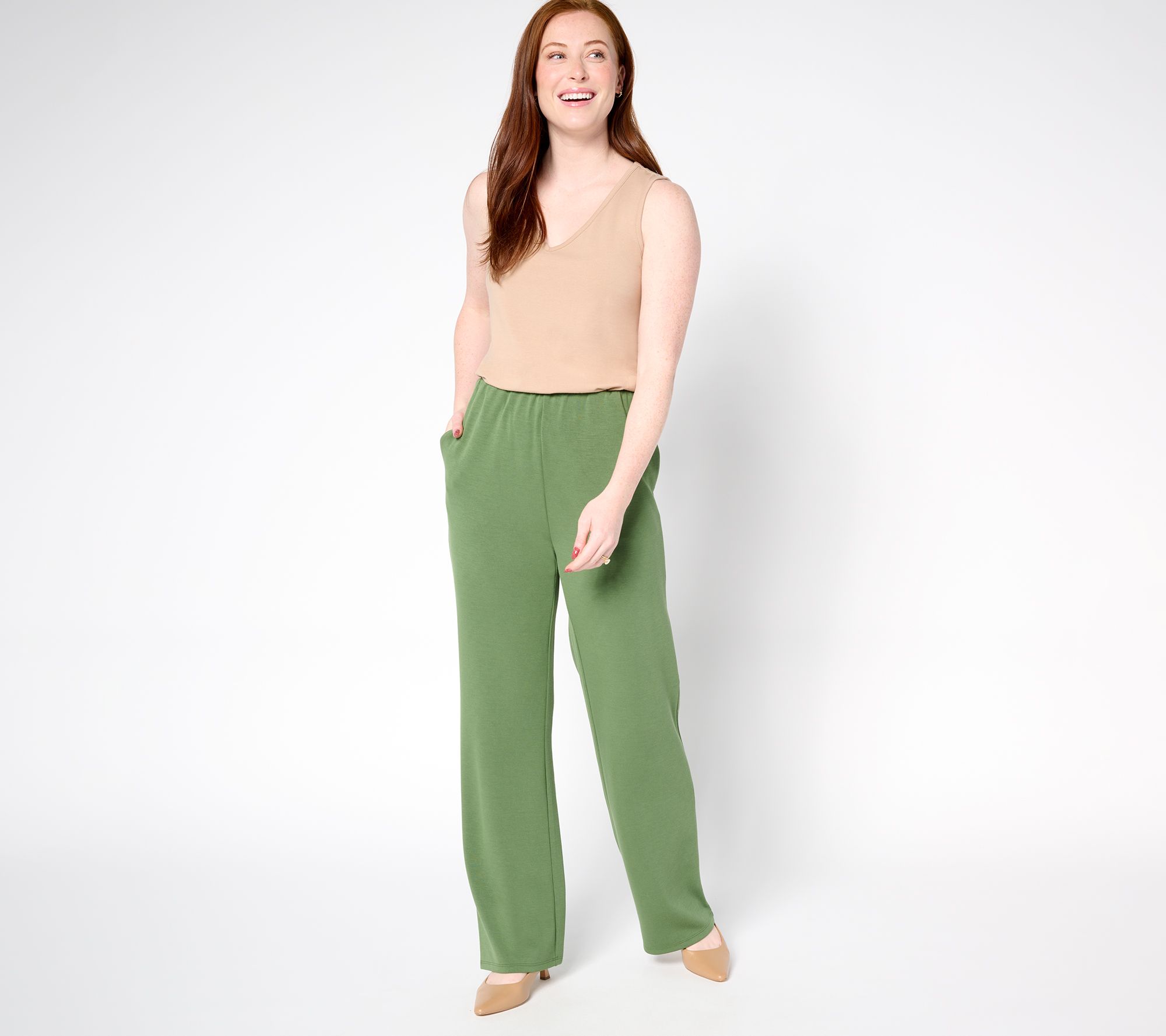 BEAUTIFUL by Lawrence Zarian Petite Pull-On Straight-Leg Pants
