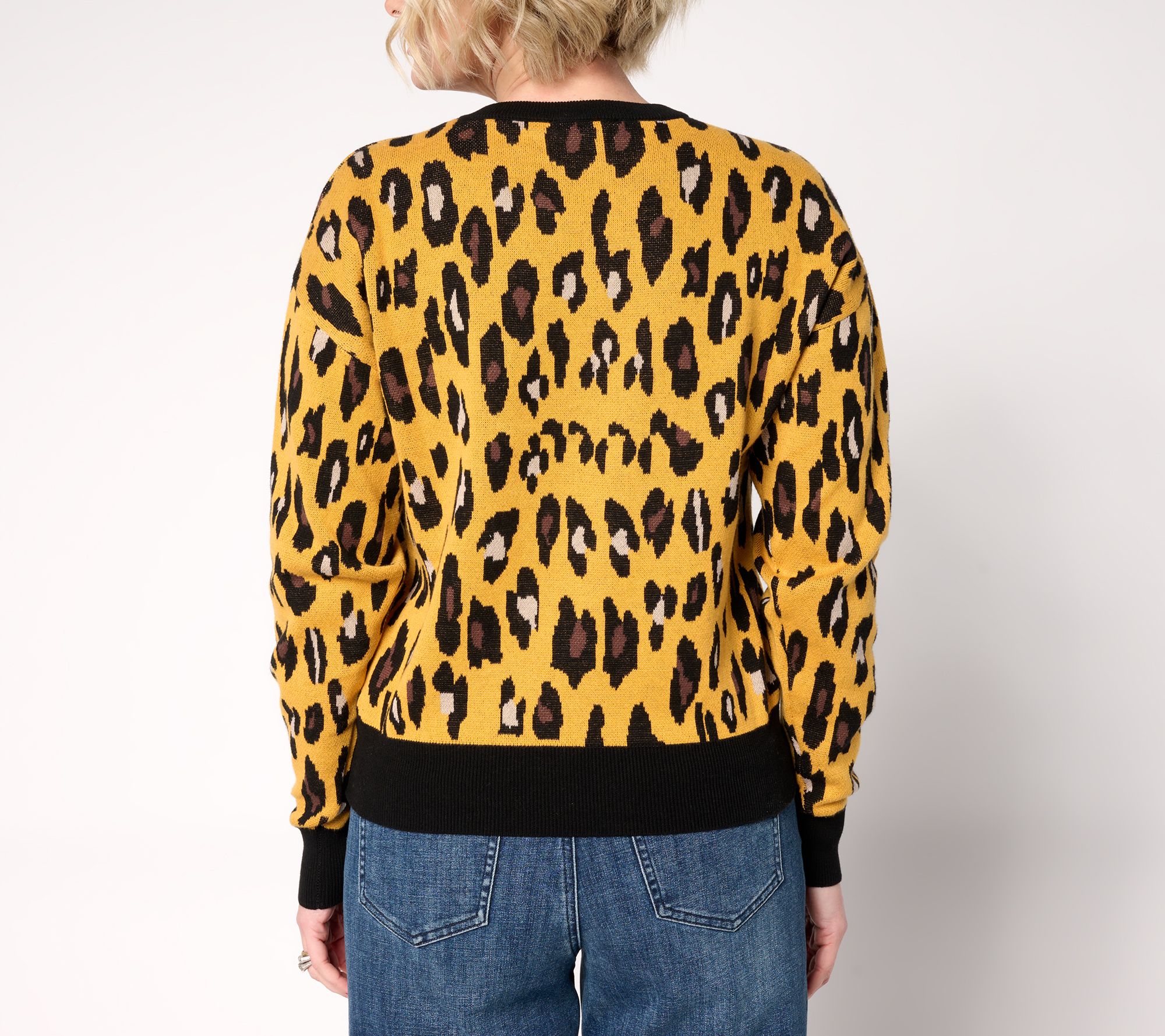 nicole by Nicole Miller Embellished Jacquard Sweater