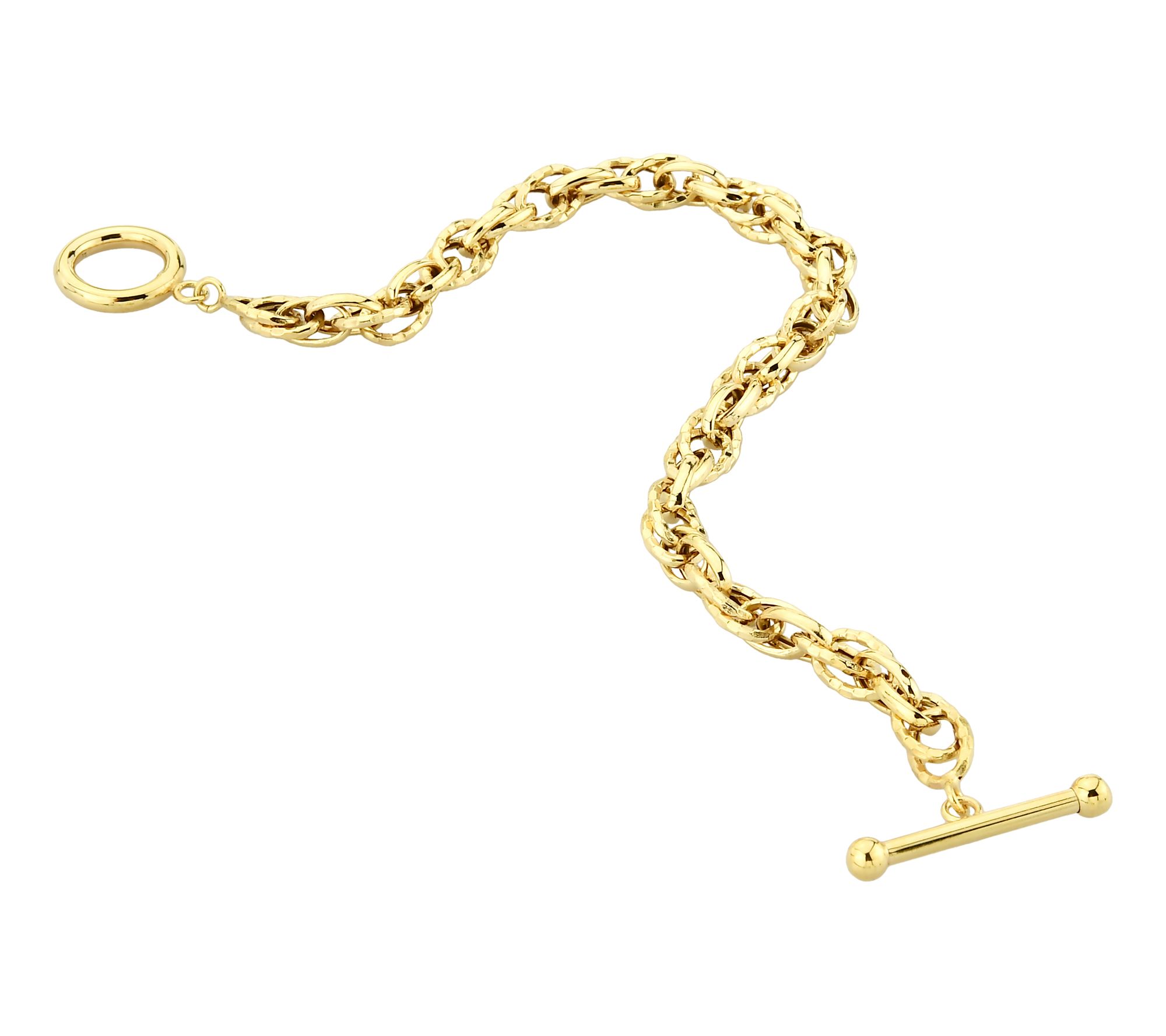 Adorna 14K Gold Double Oval Link Bracelet
