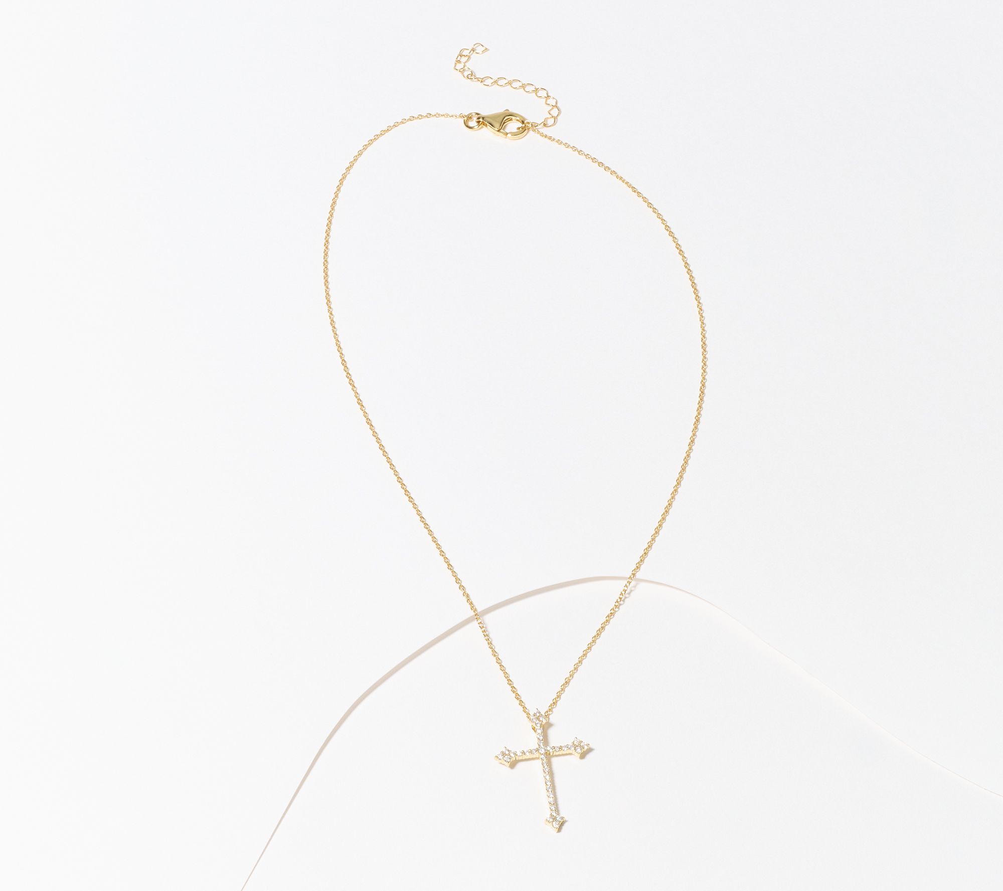 Fire Light Lab Grown Diamond 0.50 cttw Cross Necklace, Sterl