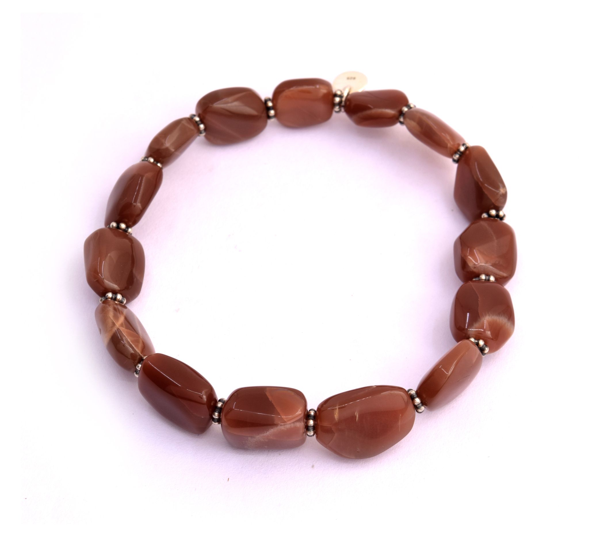 Chocolate Moonstone Smooth Beaded Stretch Bracelet
