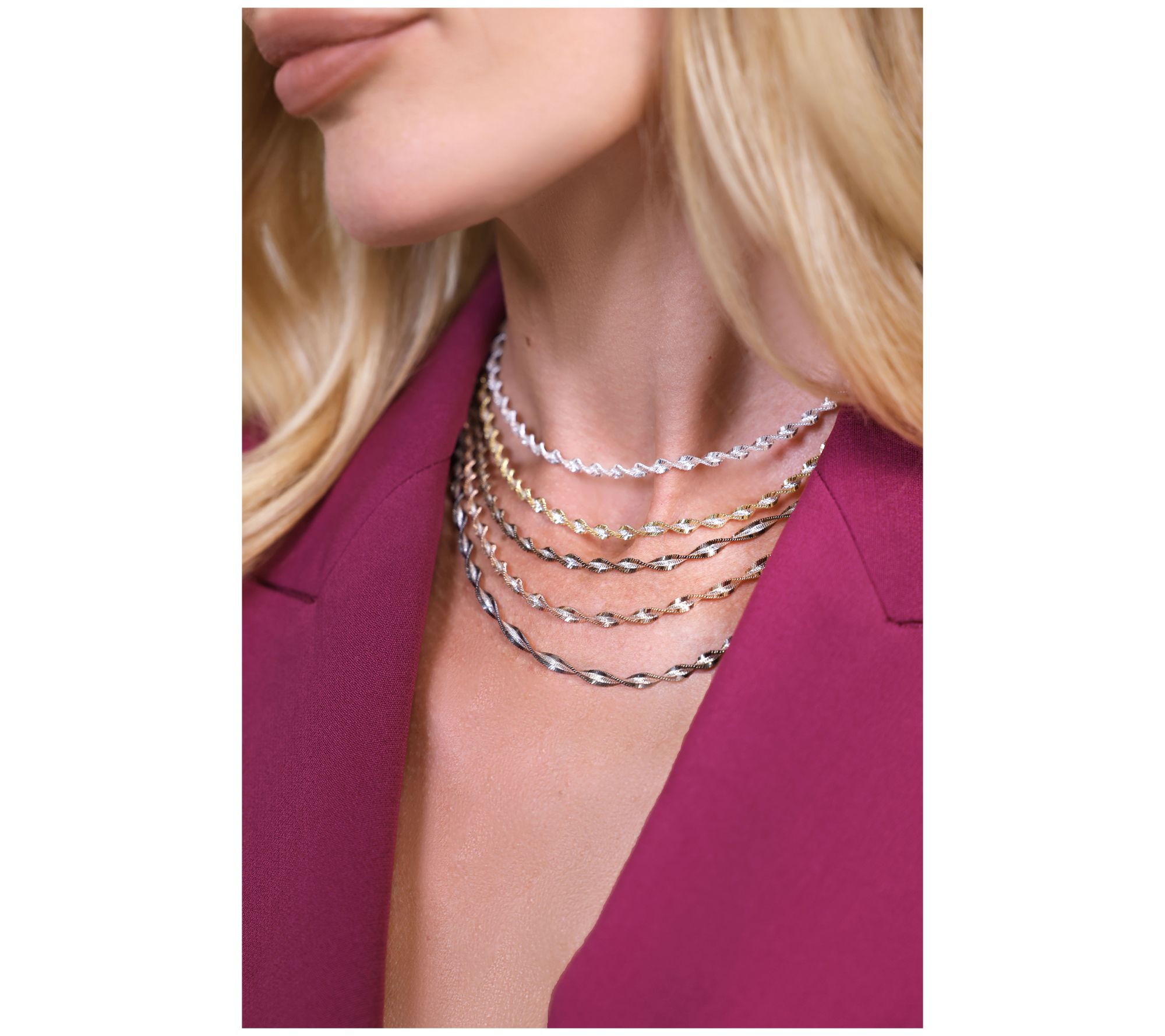 David Markstein Sterling Silver Debut Twisted Herringbone Necklace, 18