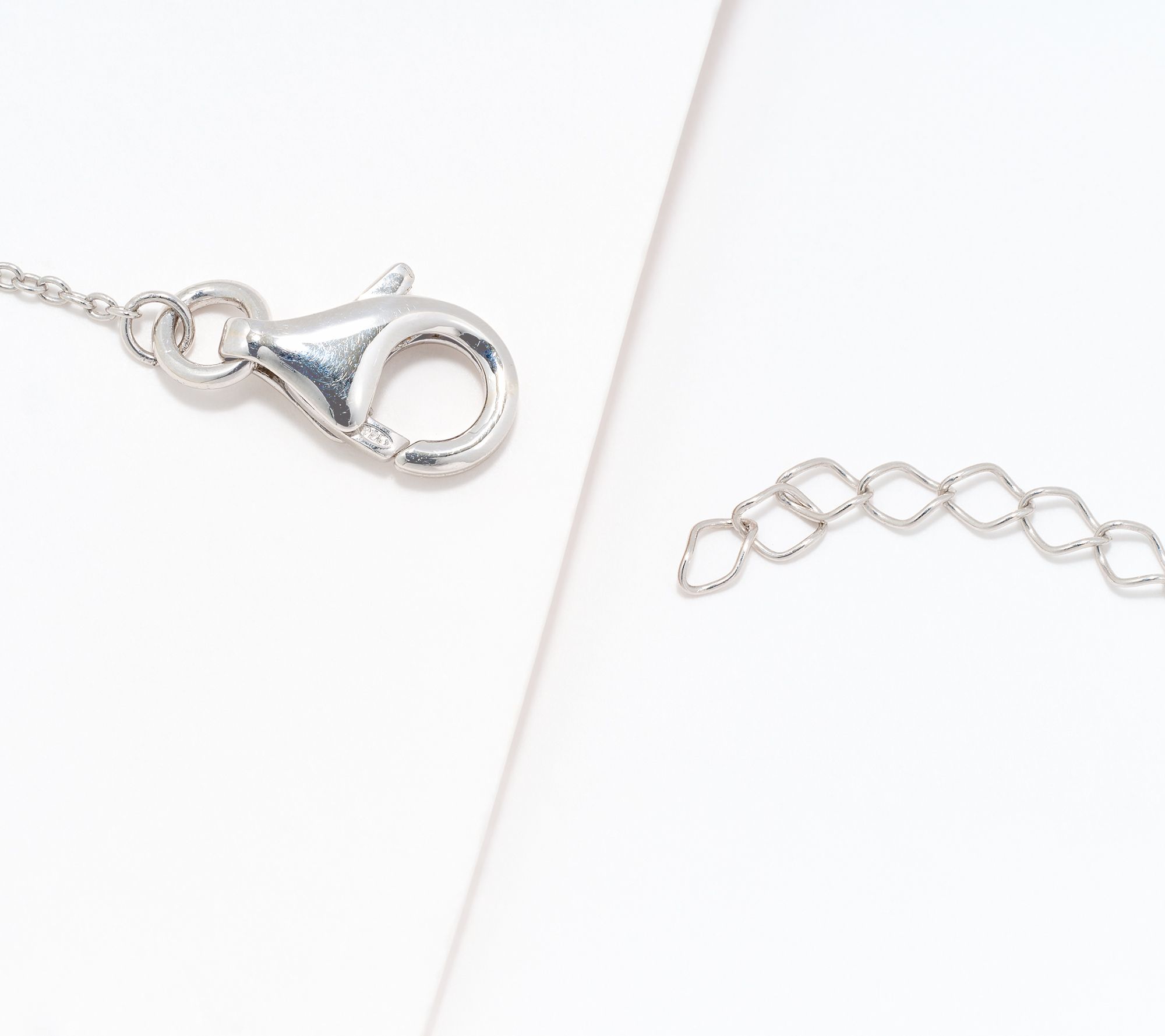 Diamonique Open Heart Shaped Necklace, Sterling Silver