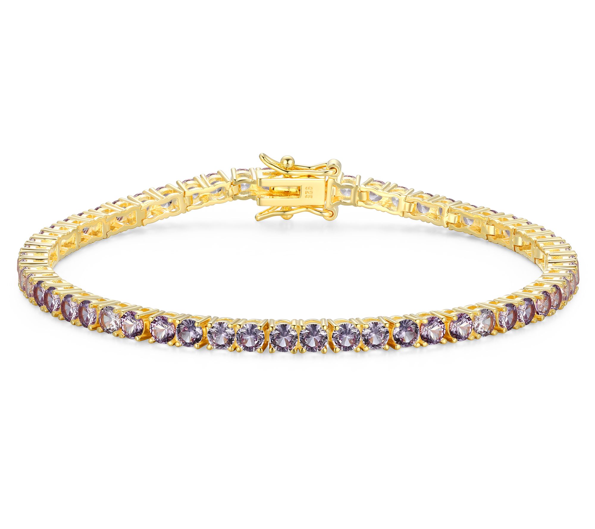 Affinity Gems Round Birthstone Tennis Bracelet, 18K Plated