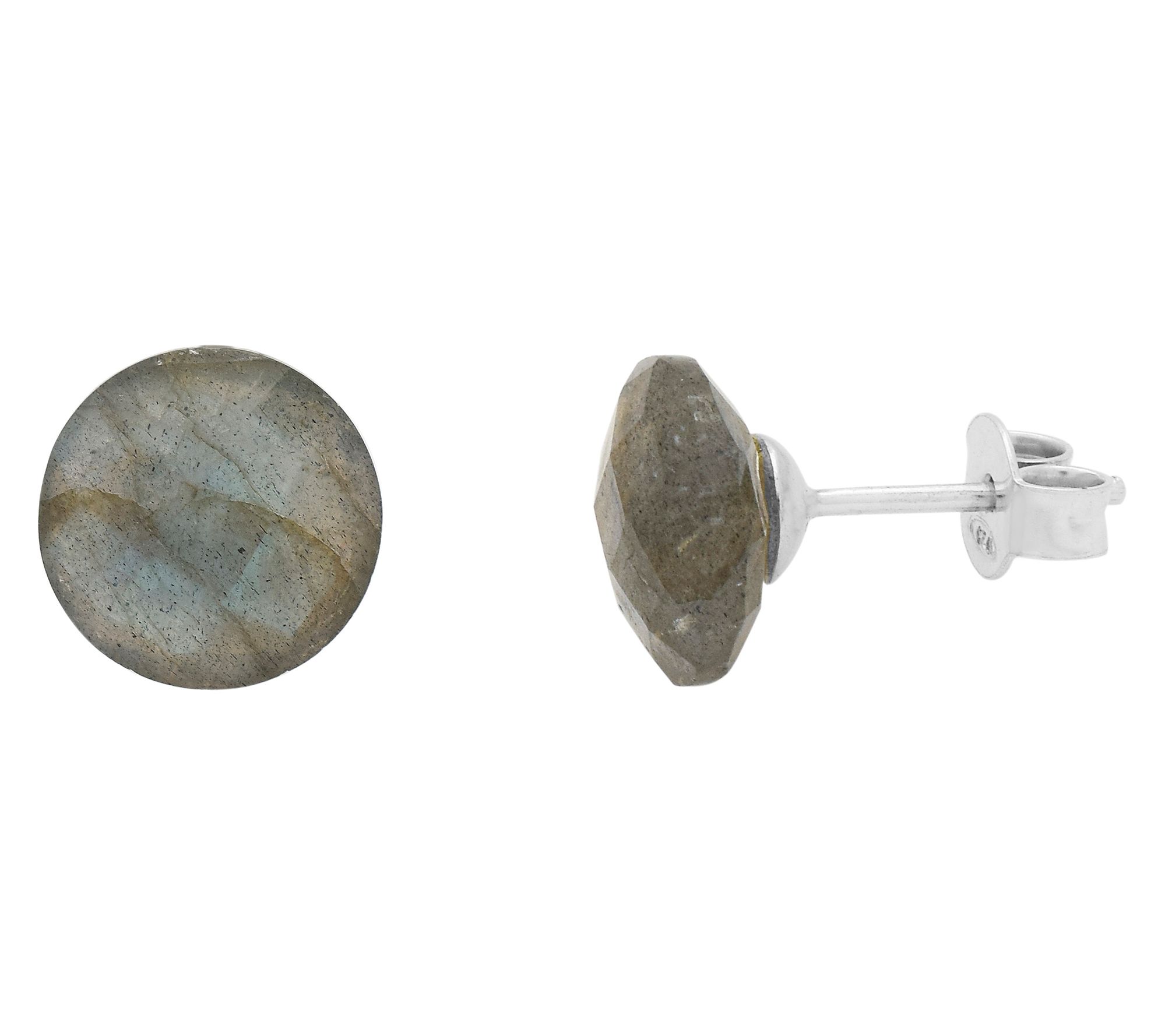 Affinity Gems Round Labradorite Stud Earrings,Sterling