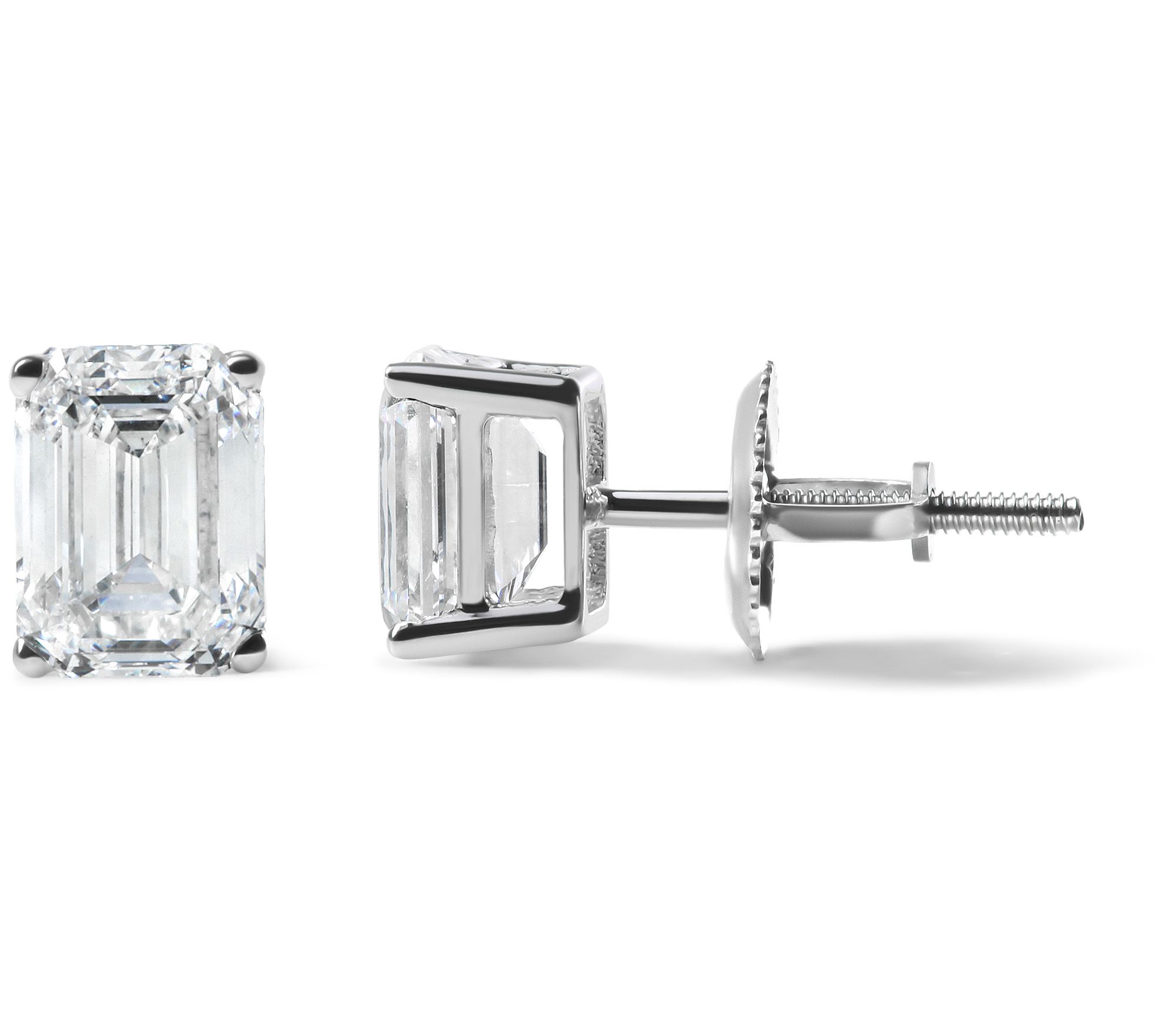 Haus of Brilliance Emerald Cut Lab-Grown Diamond Earrings, 14