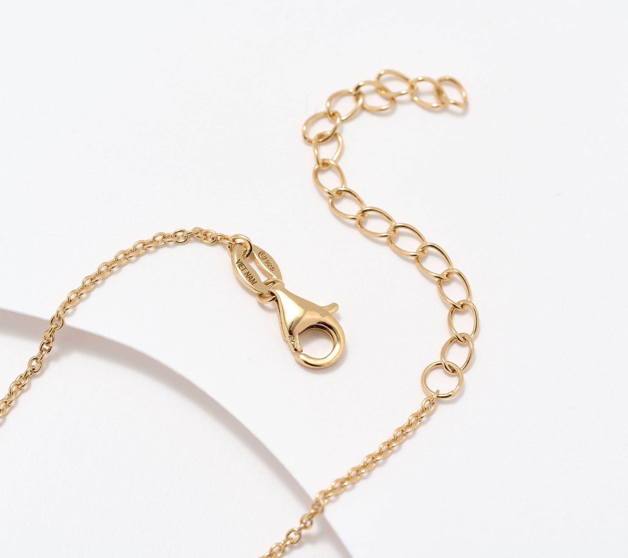 Diamonique Classics Initial Charm Necklace, Gold Plated