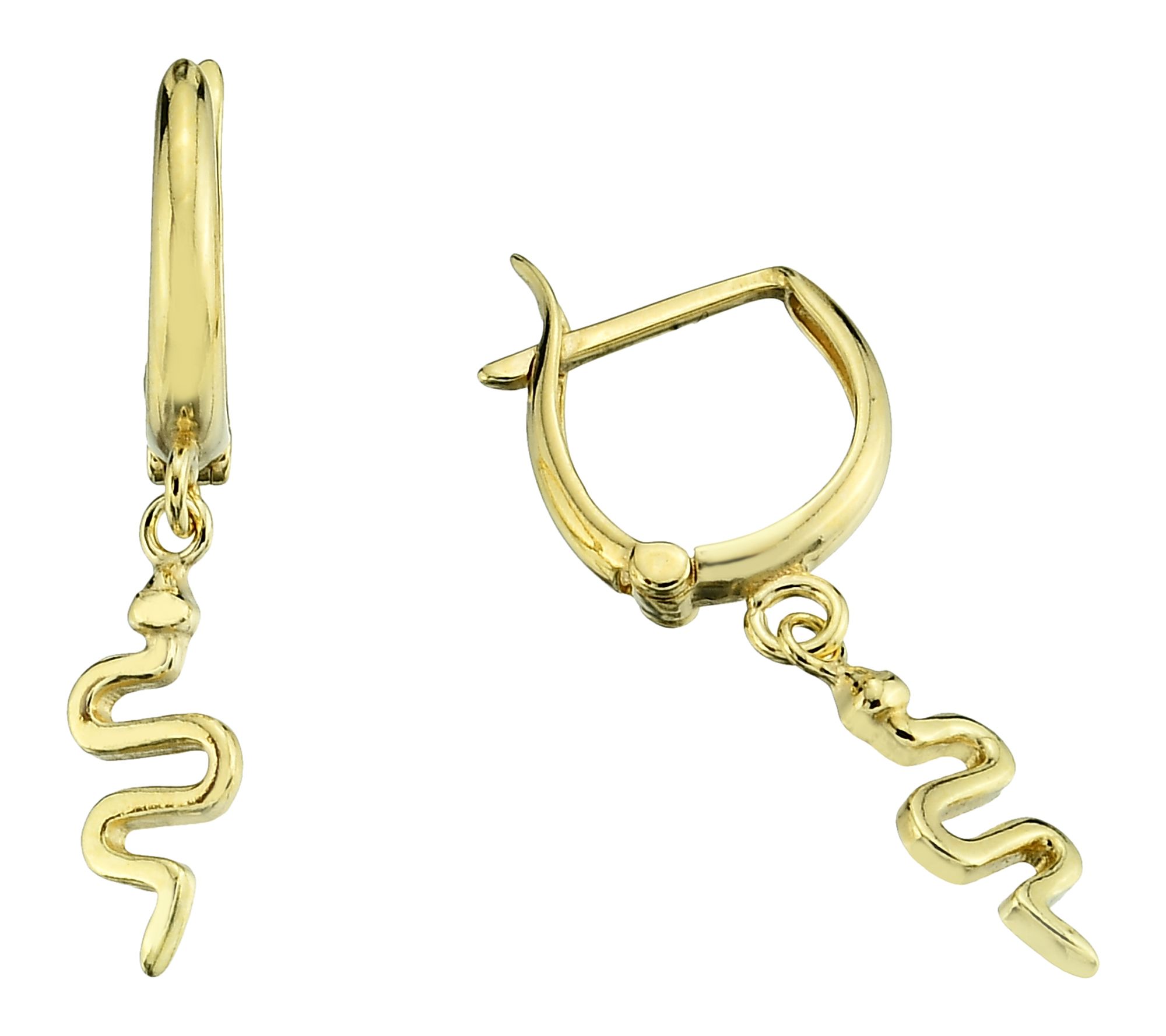 Silver Style Snake Hoop Drop Earrings, SterlingSilver