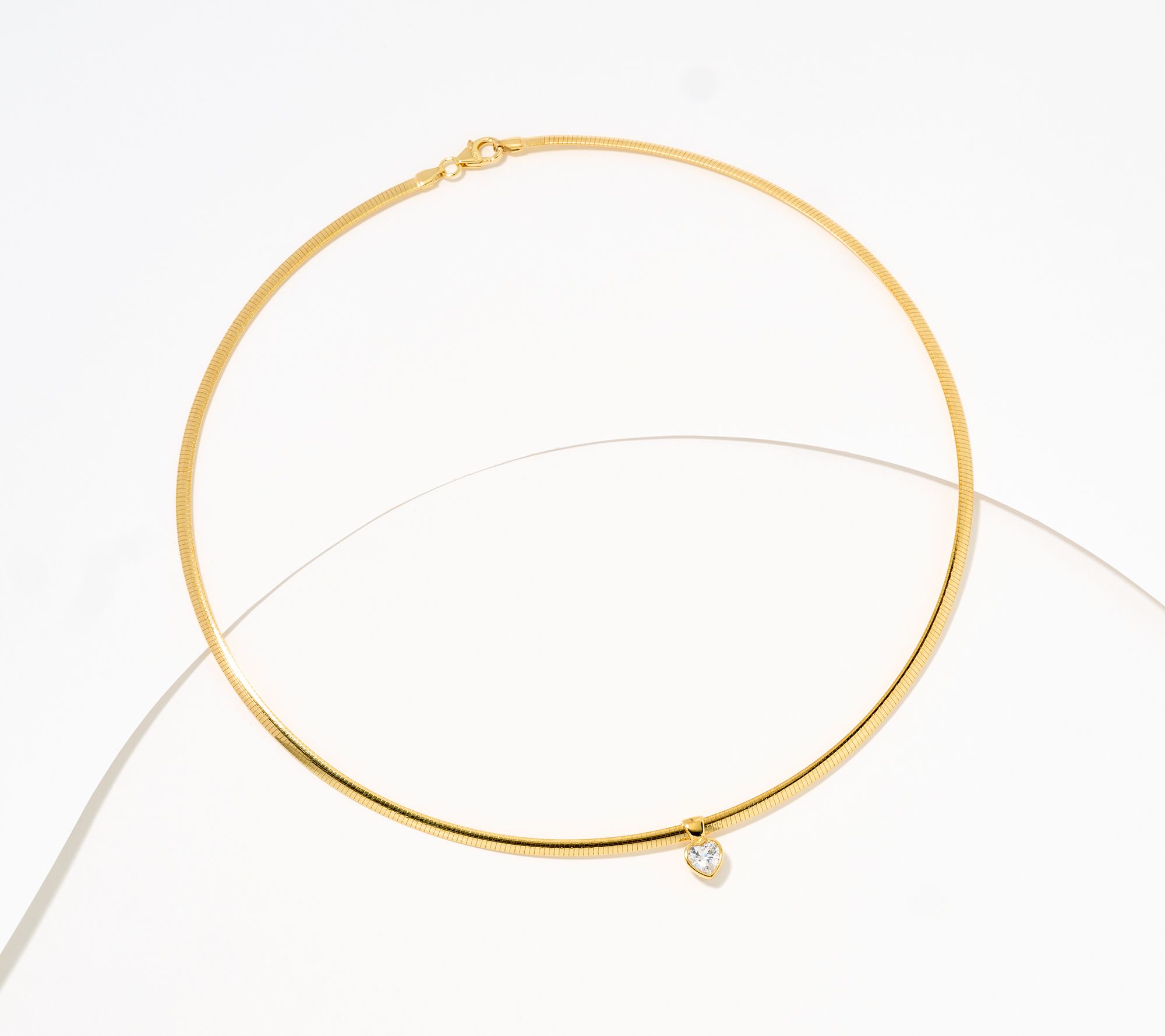 Diamonique Italia Choice of Cut Omega Necklace, 18K Plated