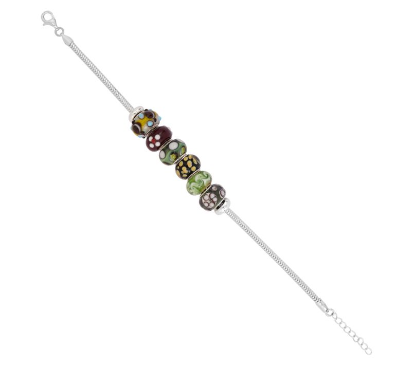 Sterling Silver Multi-Color Grommet Bracelet