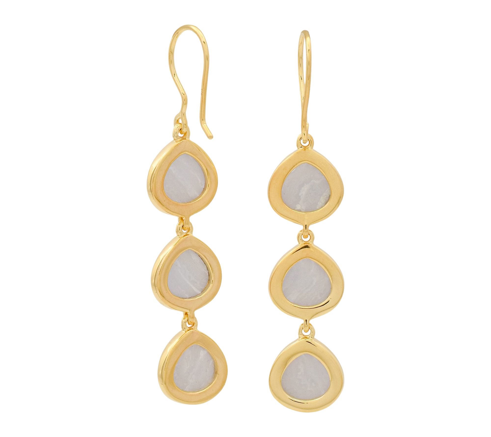 Affinity Gems Blue Lace Chalcedony Drop Earrings, 14K Plated