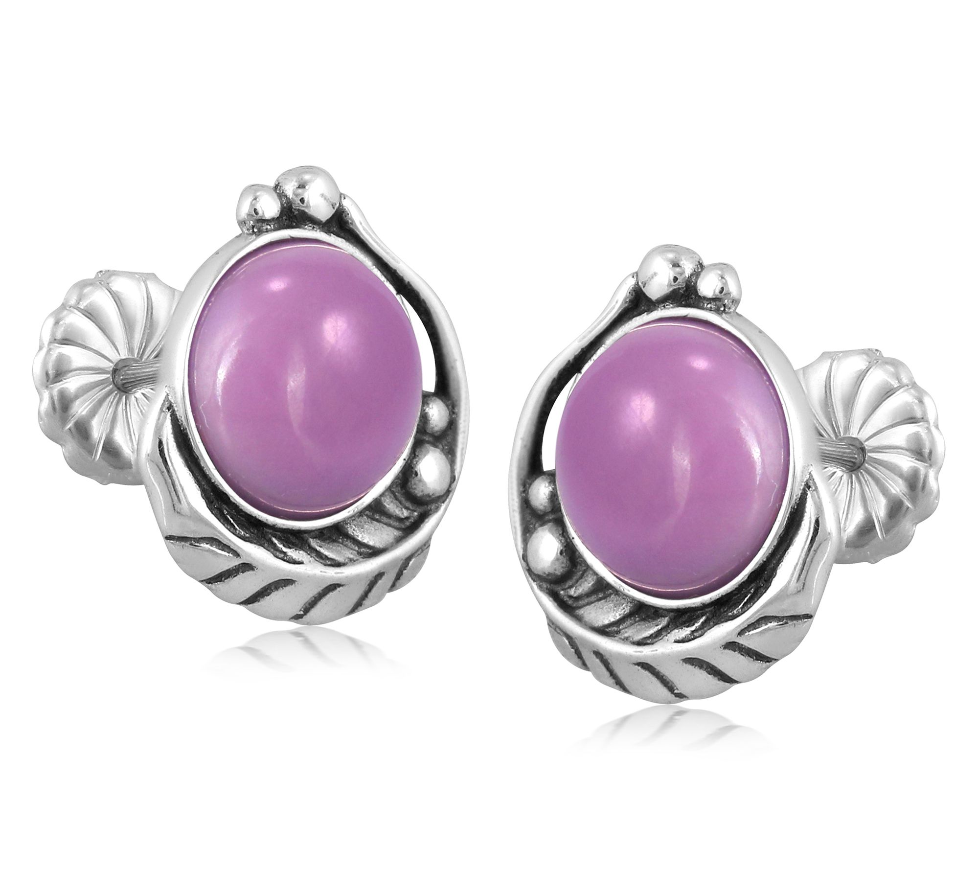 American West Sterling Silver Gemstone Button Earrings