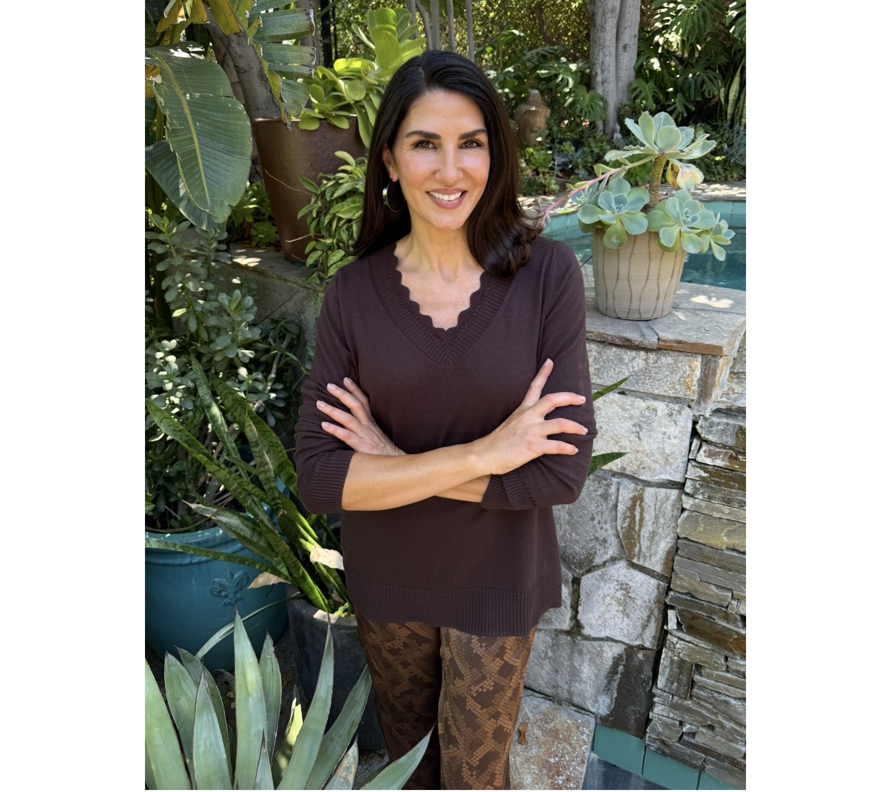 BEAUTIFUL by Lawrence Zarian V- Neck Pullover Sweater