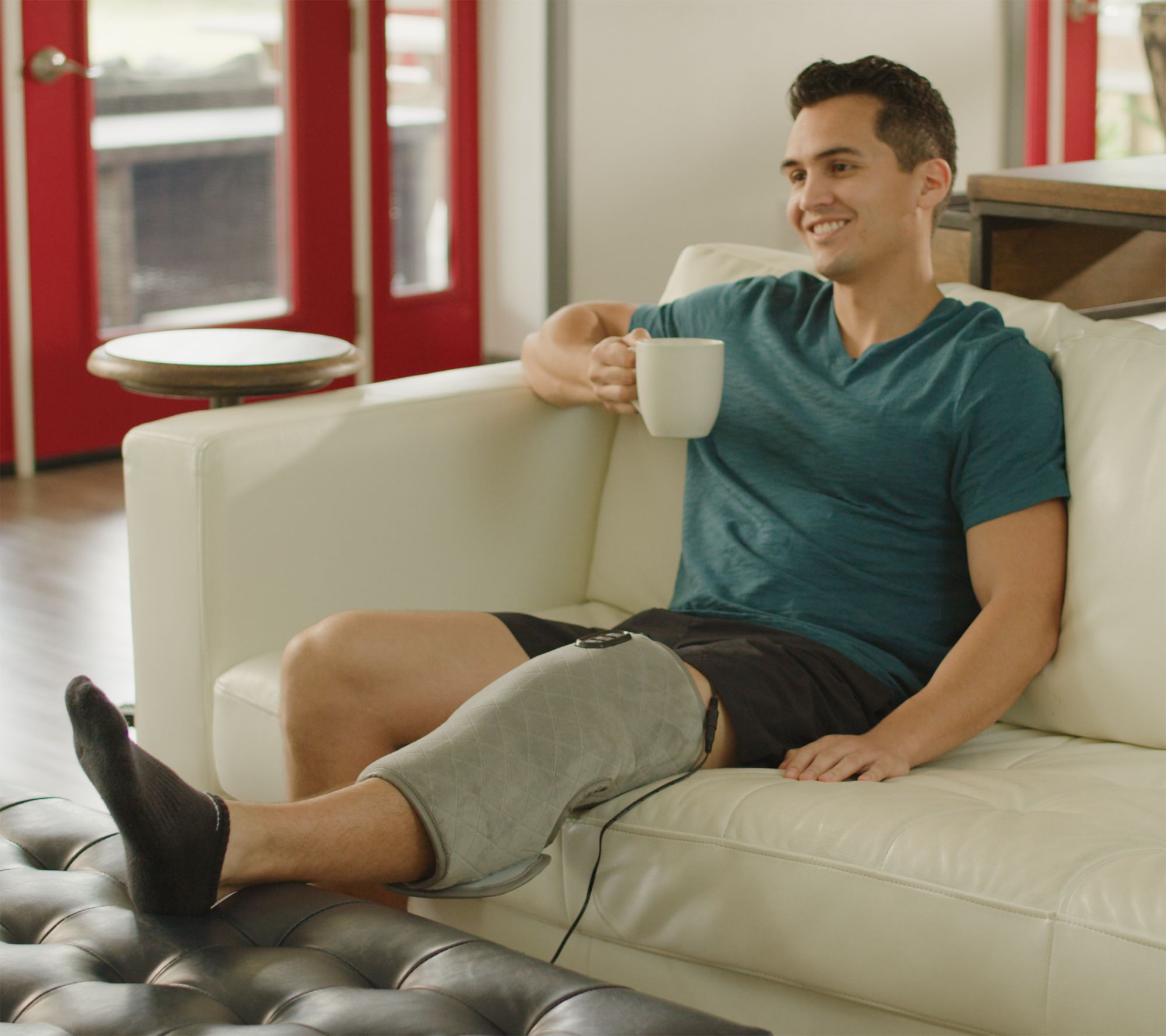 Sharper Image Calming Heat Copper and Charcoal Knee Wrap