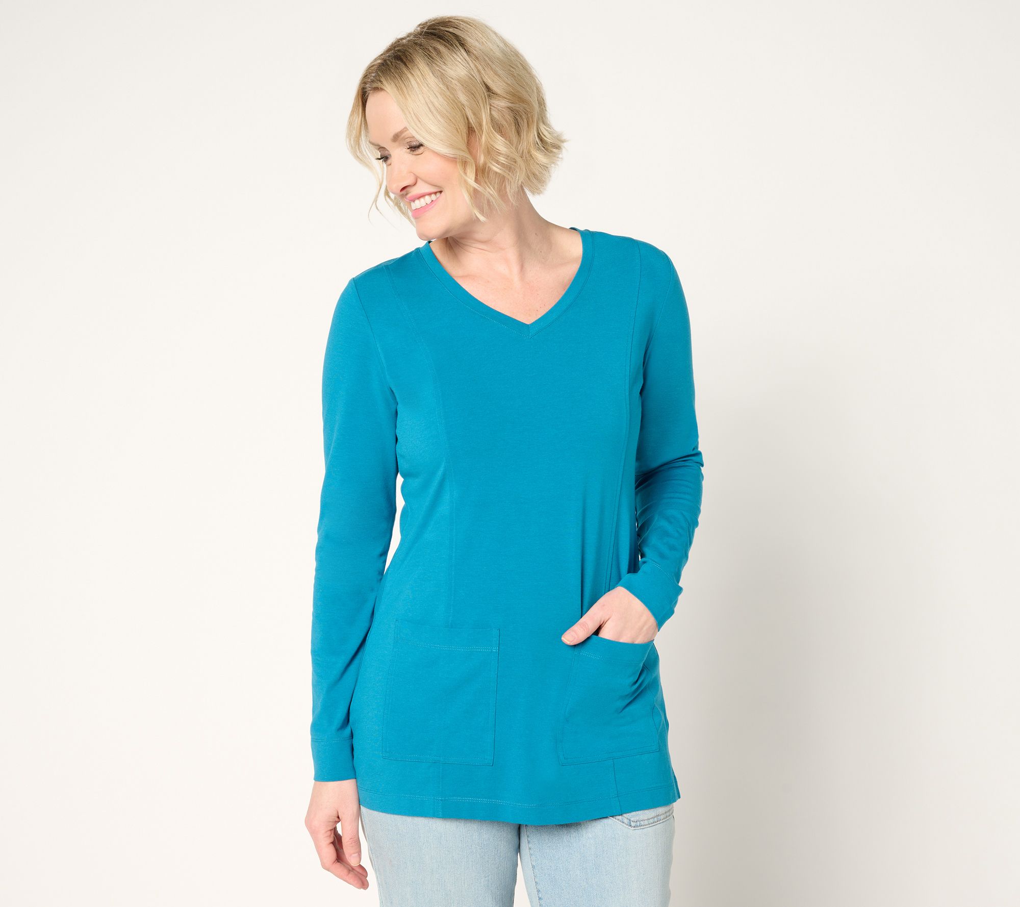 Denim & Co. Essentials Regular So Soft Jersey Tunic