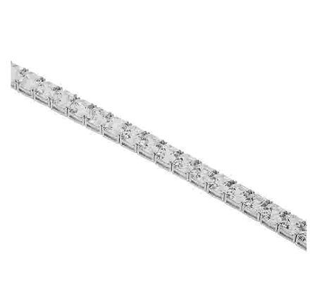 Diamonique Asscher Cut Tennis Bracelet, Platinum Clad