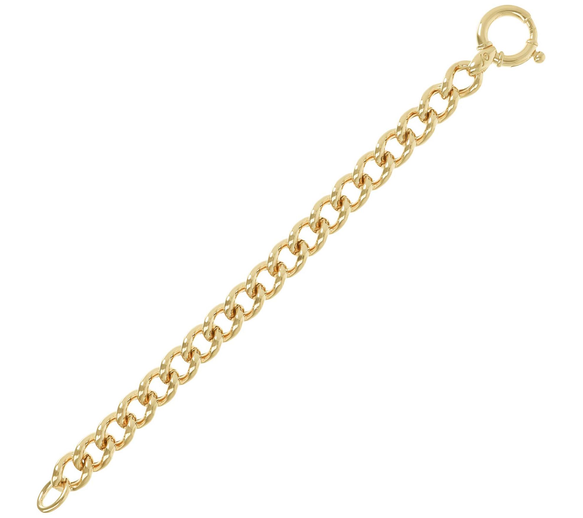 Veronese 18K Plated Polished Bold Curb Link Bracelet, 21.2g