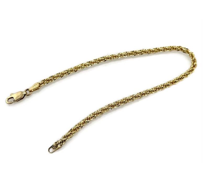 Amy Stran x Alkeme Silk Rope Chain Bracelet,10k Gold