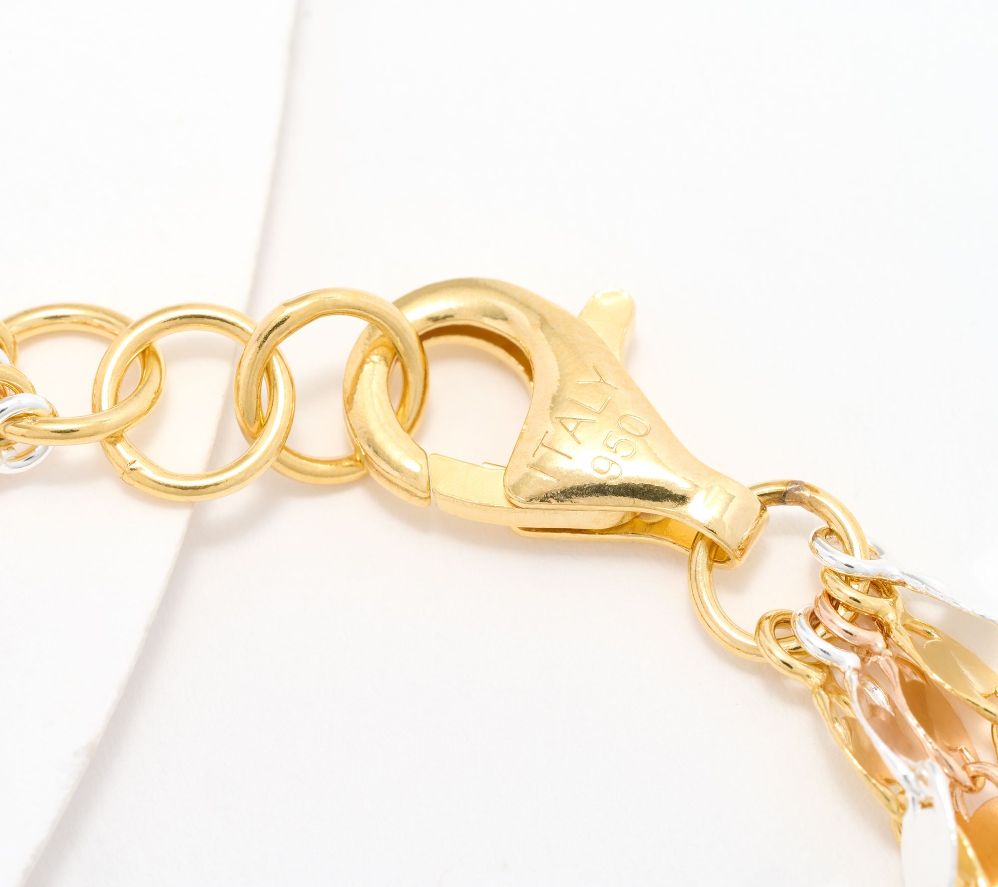 UltraFine 950 Silver Multi-Row Mirror Link Bracelet