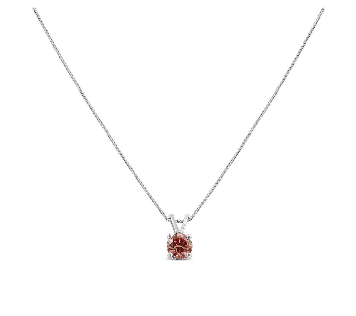Haus of Brilliance Lab Grown Pink Diamond Necklace, 14K Gold