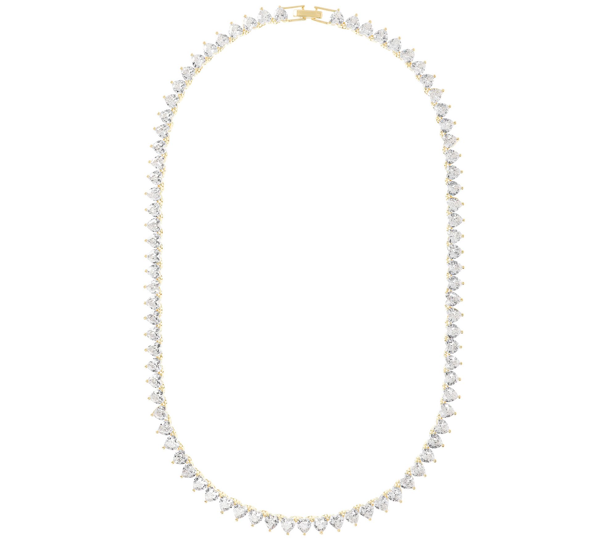 Diamonique x Bronzo Italia 38.95 cttw HeartTennis Necklace