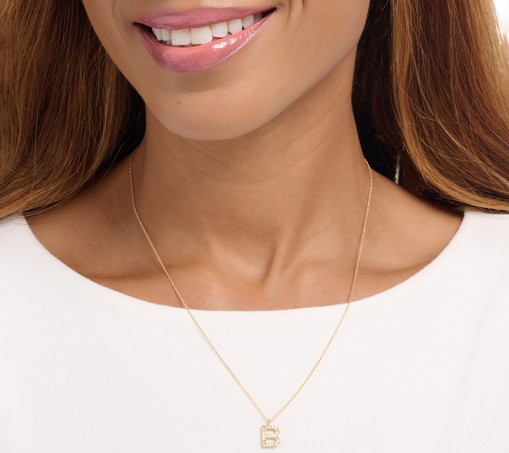 Accents by Affinity 0.11 cttw Initial Pendant Necklace,Plated