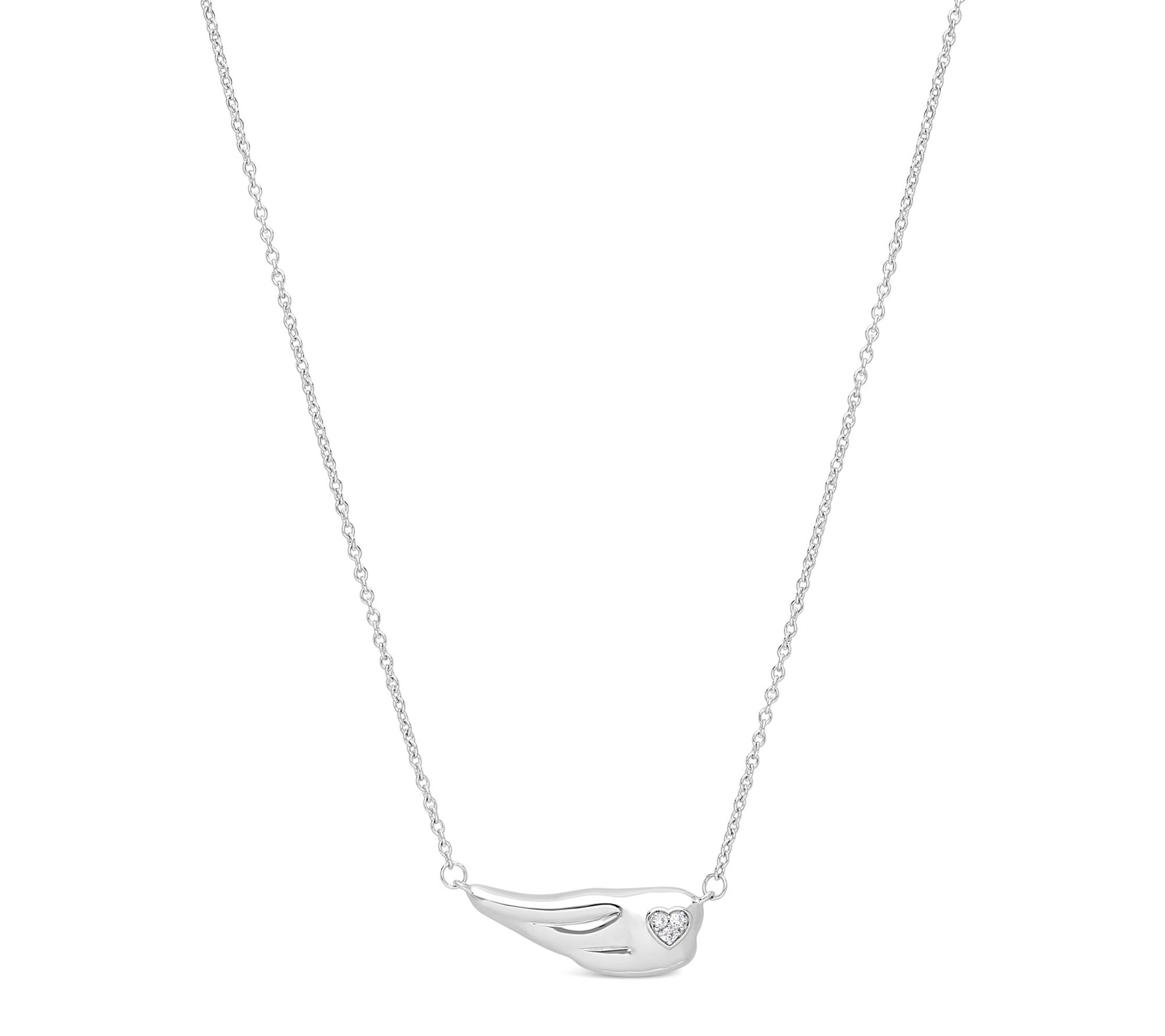 Goddaughters Sterling Silver White Topaz Wing Necklace