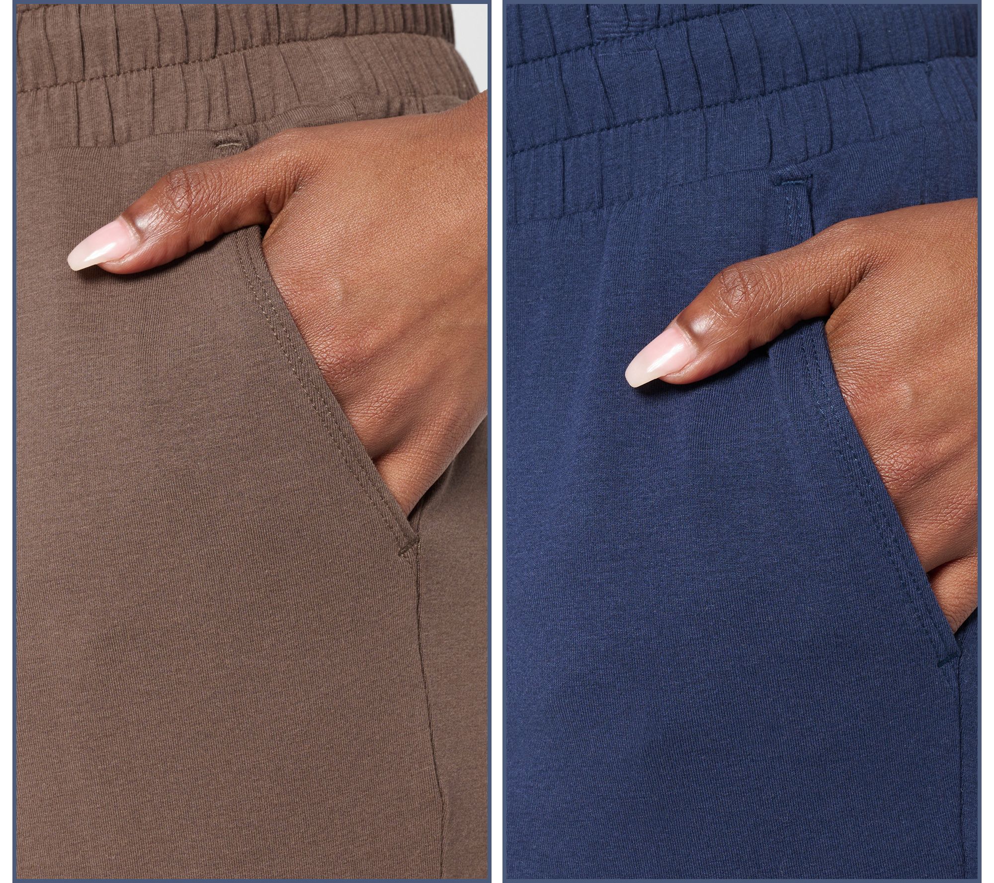 AnyBody Regular Cozy Knit 2-Pack Jogger and Full Length Pants