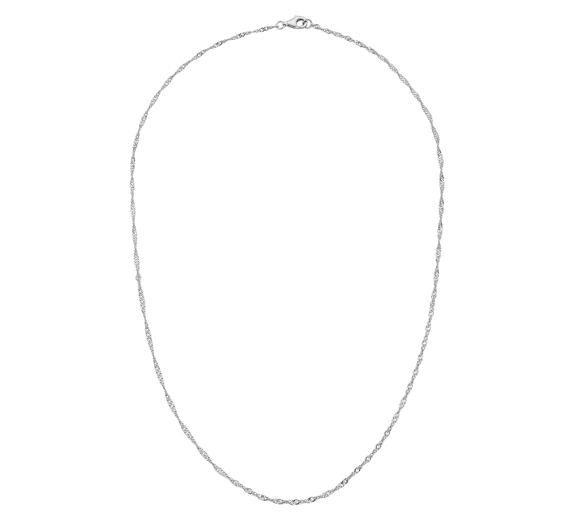 Silver Style 1.7mm Solid Singapore Chain Necklace, Sterling