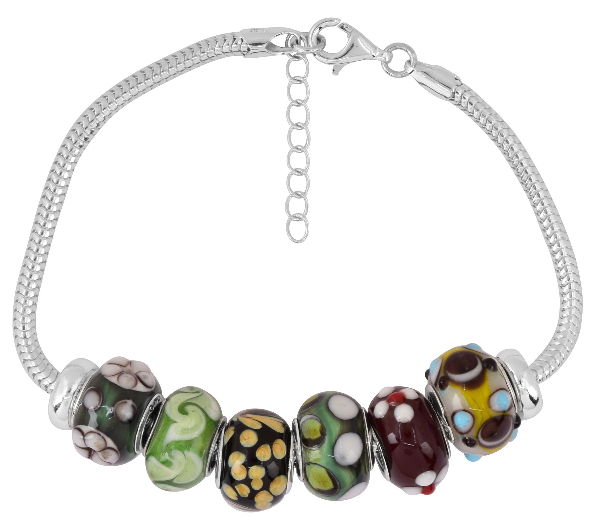 Sterling Silver Multi-Color Grommet Bracelet