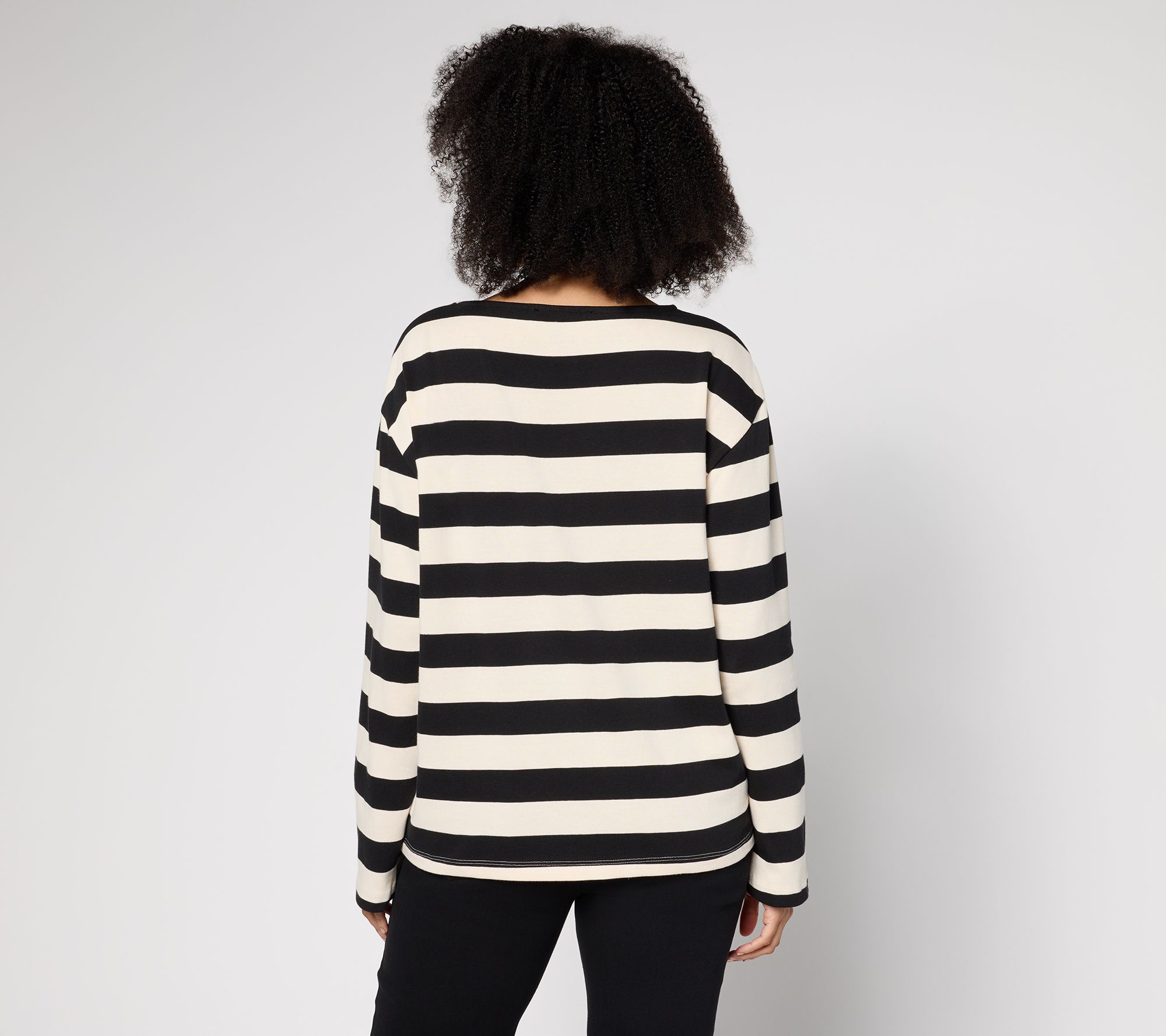 RM Studio x Rebecca Minkoff Boxy Stripe Long Sleeve Top