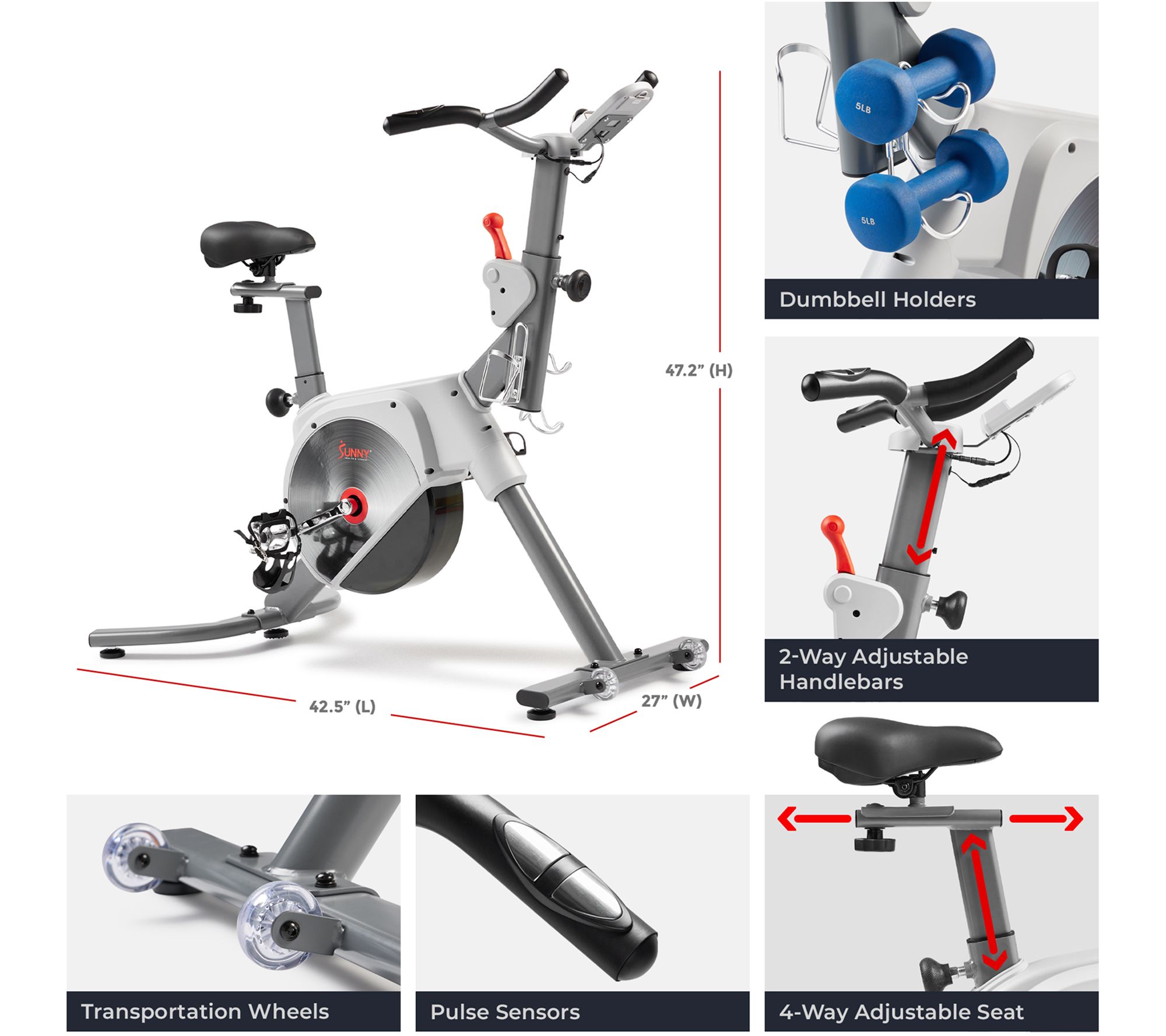 Sunny Prime Magnetic Belt Drive Indoor CyclingBike