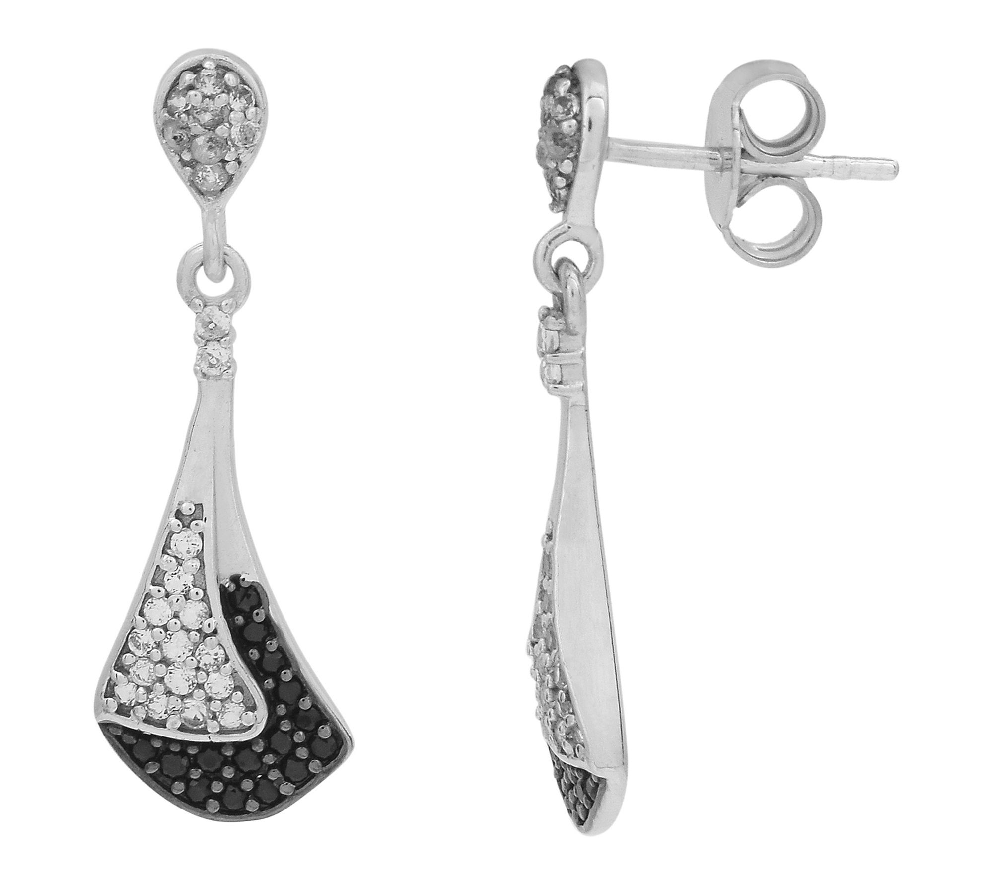 Affinity Gems Spinel & Zircon Dangling Earrings, Sterling