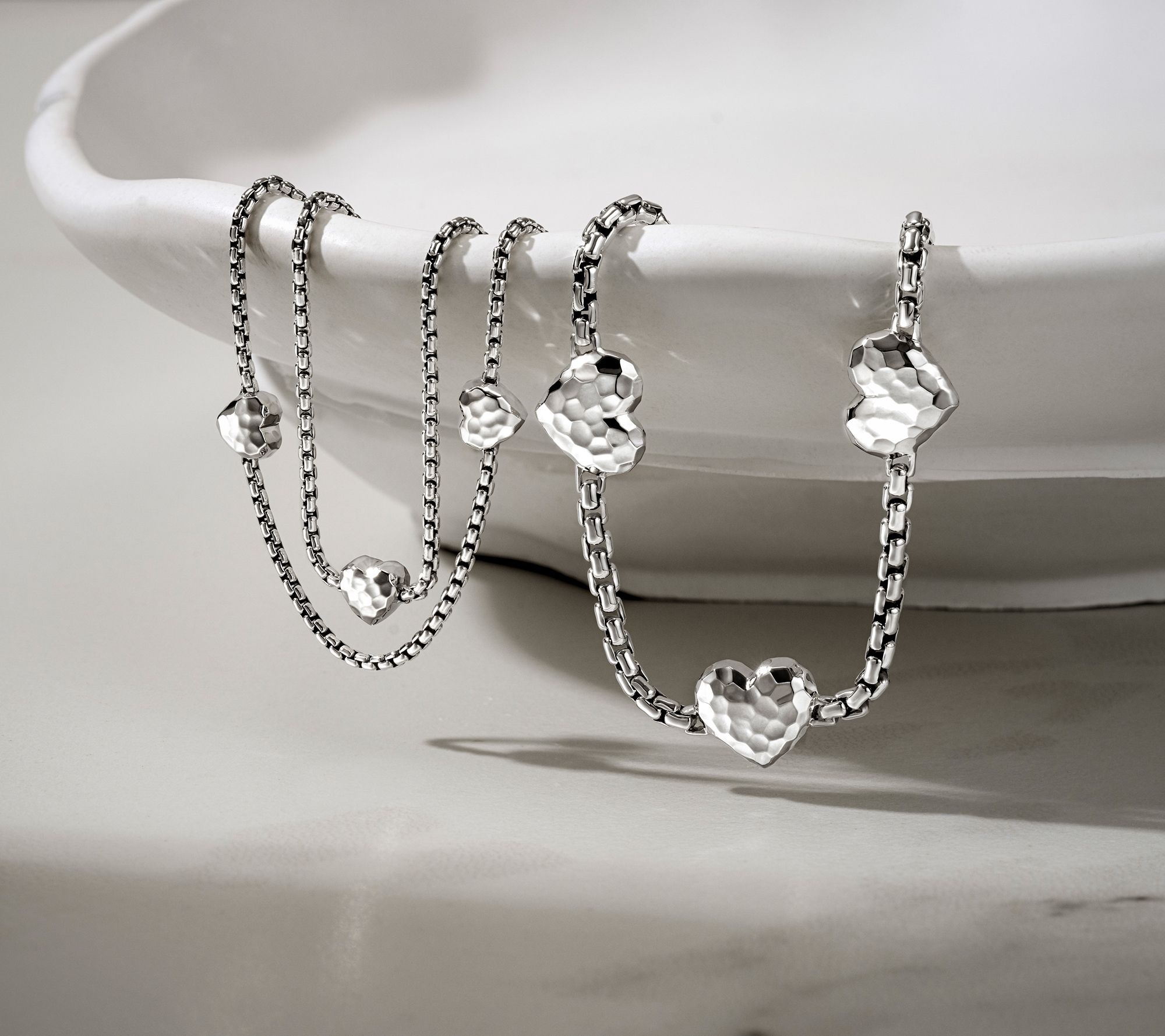 JAI Sterling Silver Baby Box Chain Symbols of Love Bracelet, 9.5g