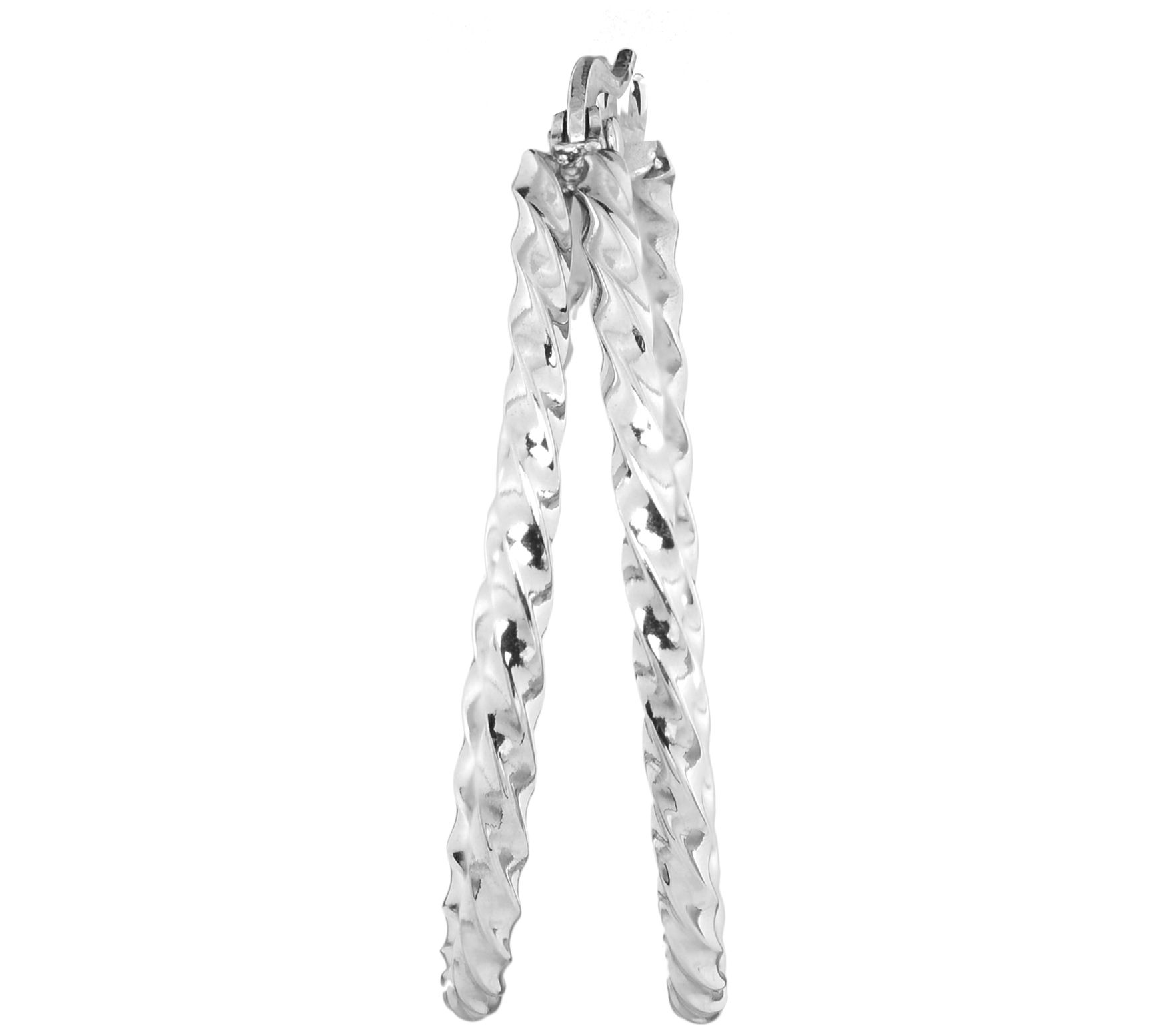 Steel by Design Twisted Rope Hoop Earrings