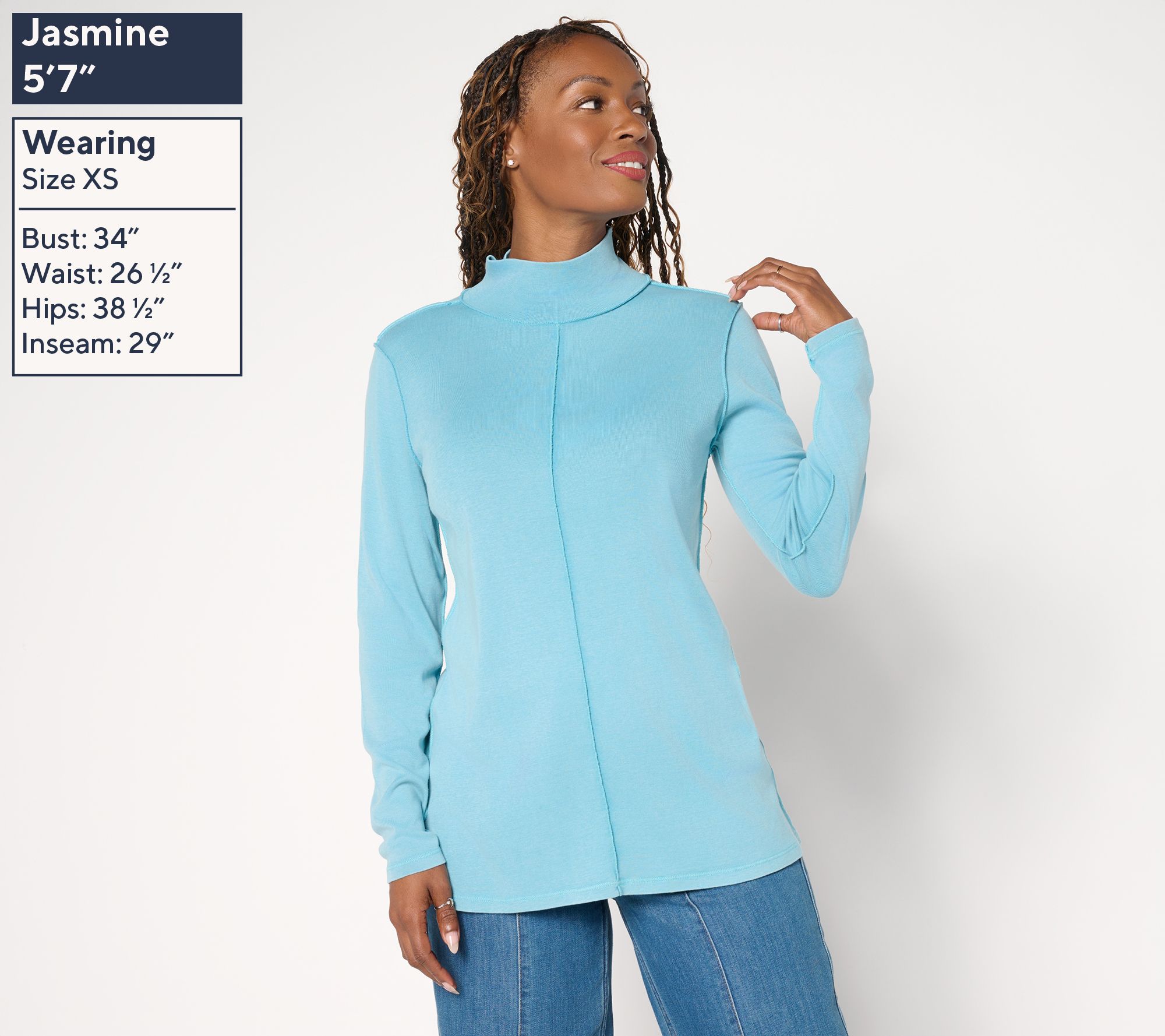 LOGO Principles by Lori Goldstein Long Sleeve Turtleneck Top