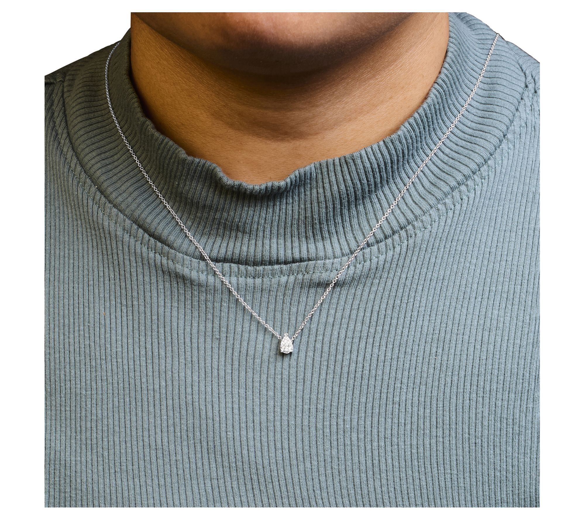 Haus of Brillia nce Lab Grown 0 .50 cttw Diamon d Necklace, 14K