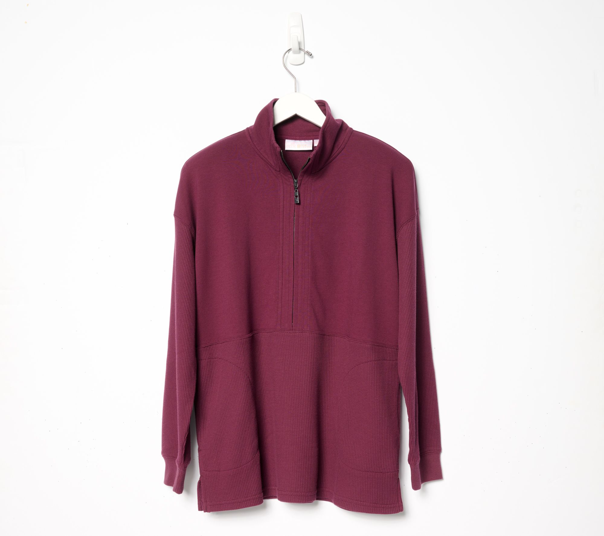 Belle by Kim Gravel Mixed Media Micro Waffle Half Zip