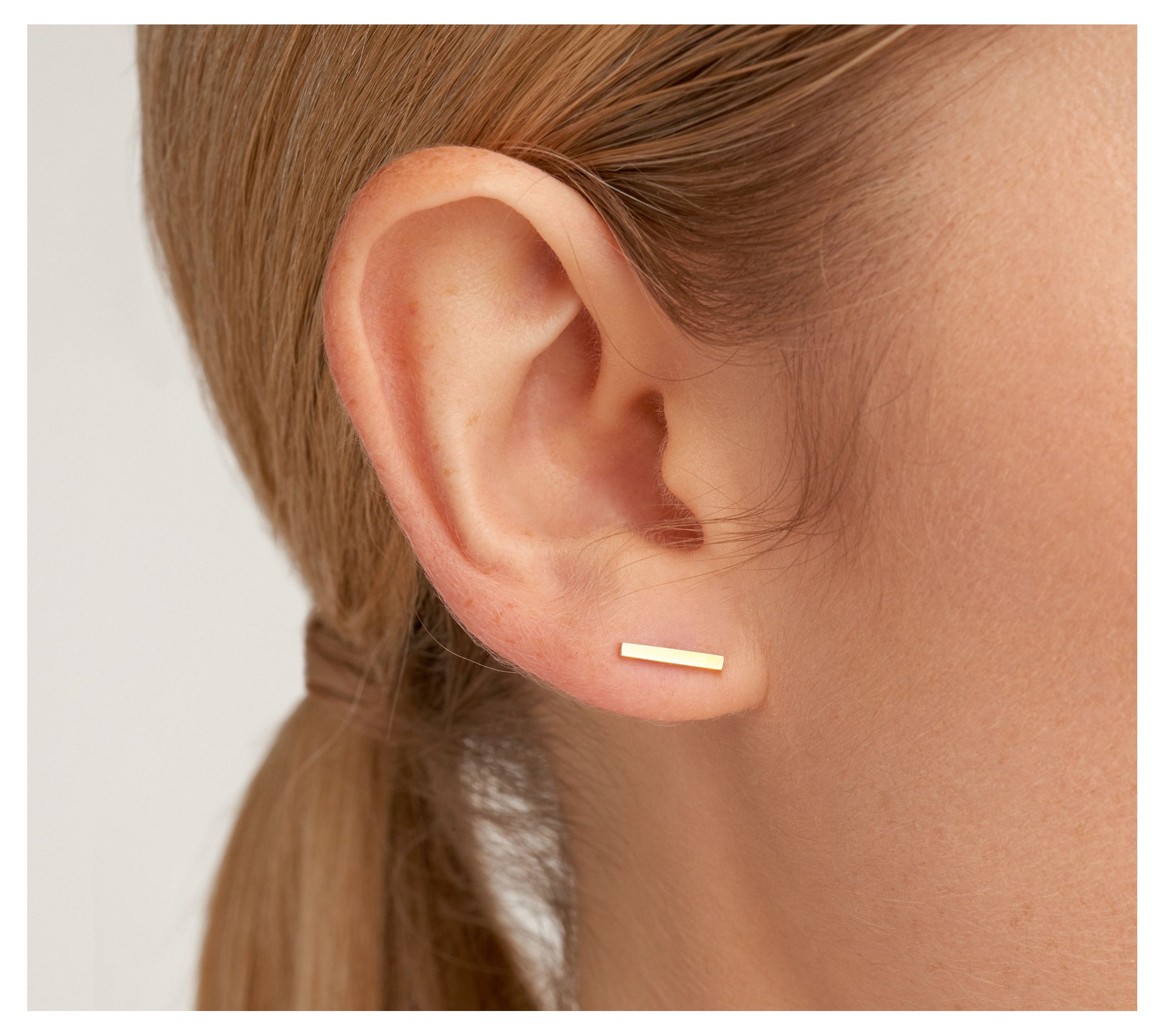 Diamonique Bar & Circle Ear Jacket Stud Earrings, 18K