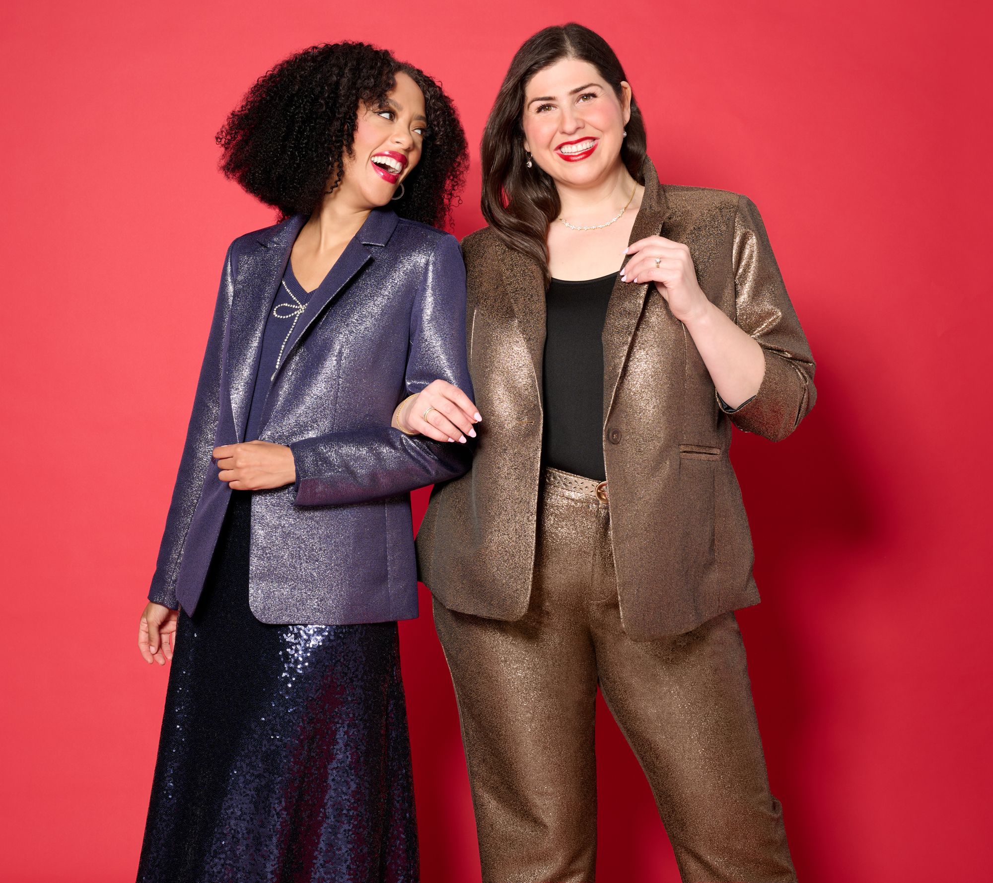 Joan Rivers Red Carpet Regular Metallic Shimmer Blazer