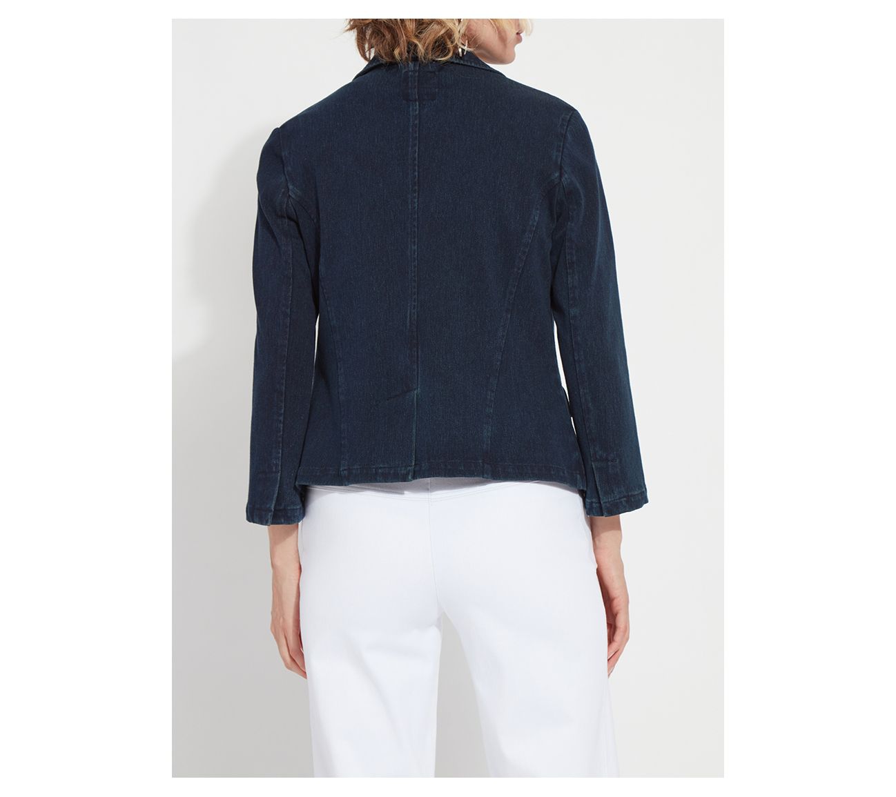 Lysse New York Della Denim Cropped Bracelet Sleeve Blazer