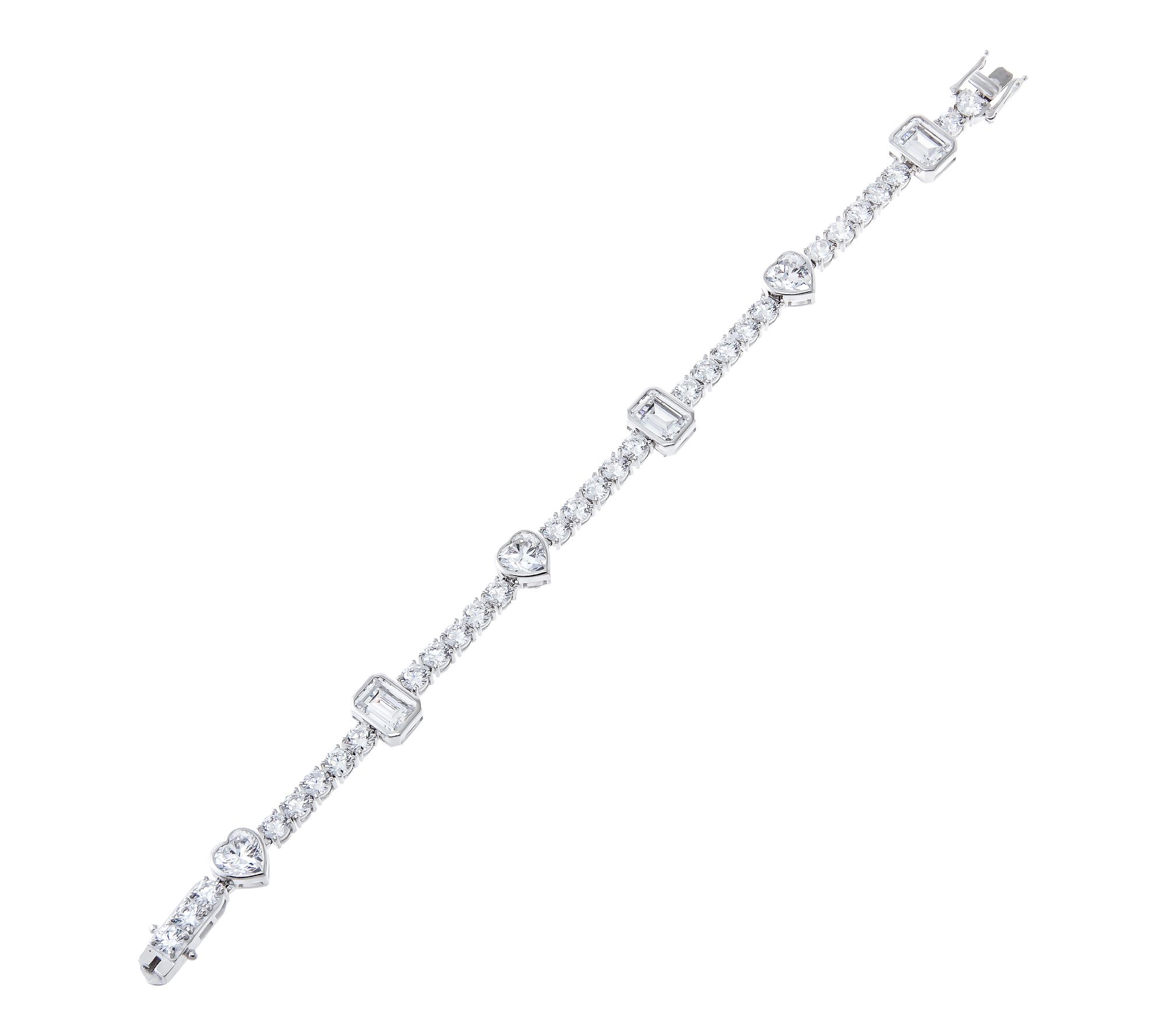Diamonique x Jennifer Miller Multi-Cut Line Bracelet, Sterling