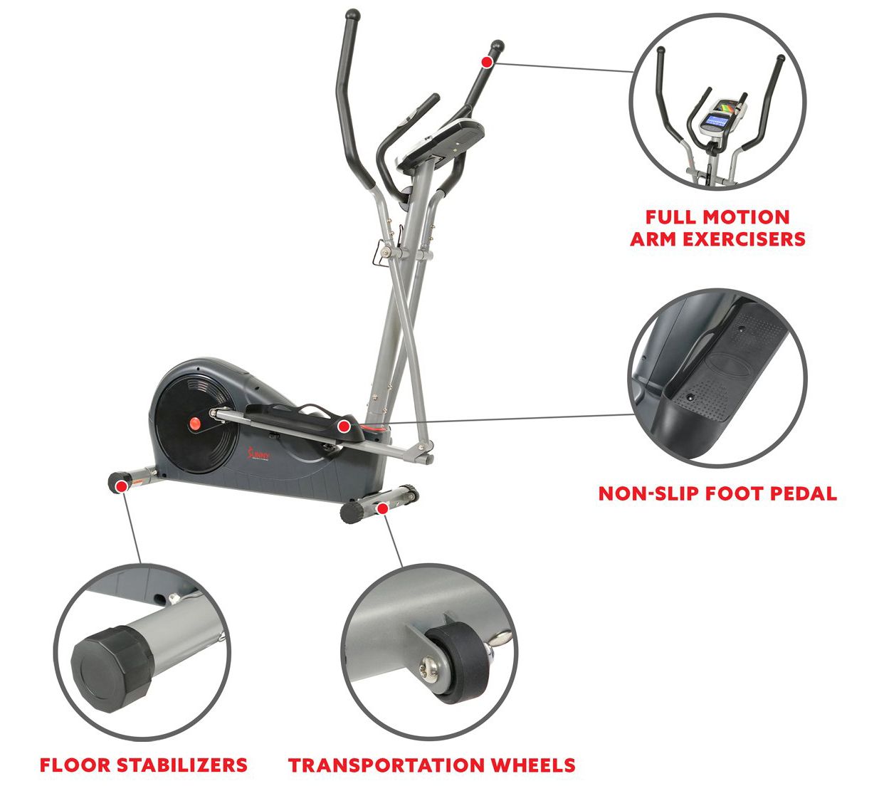 Sunny Health & Fitness 11.5 Stride Elliptical Trainer