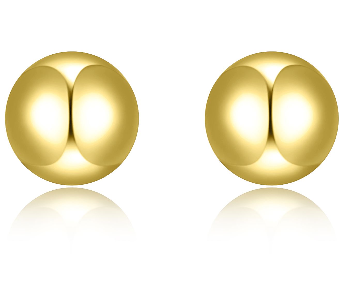 Silver Style Two-Tone Set of 2 Ball Stud Earrings, Sterling