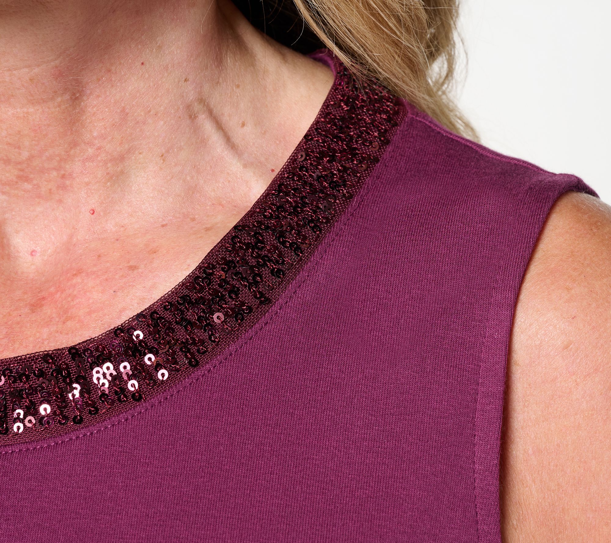 Jingle Belles by Kim Gravel TripleLuxe Knit Baby Sequin Trim Tank