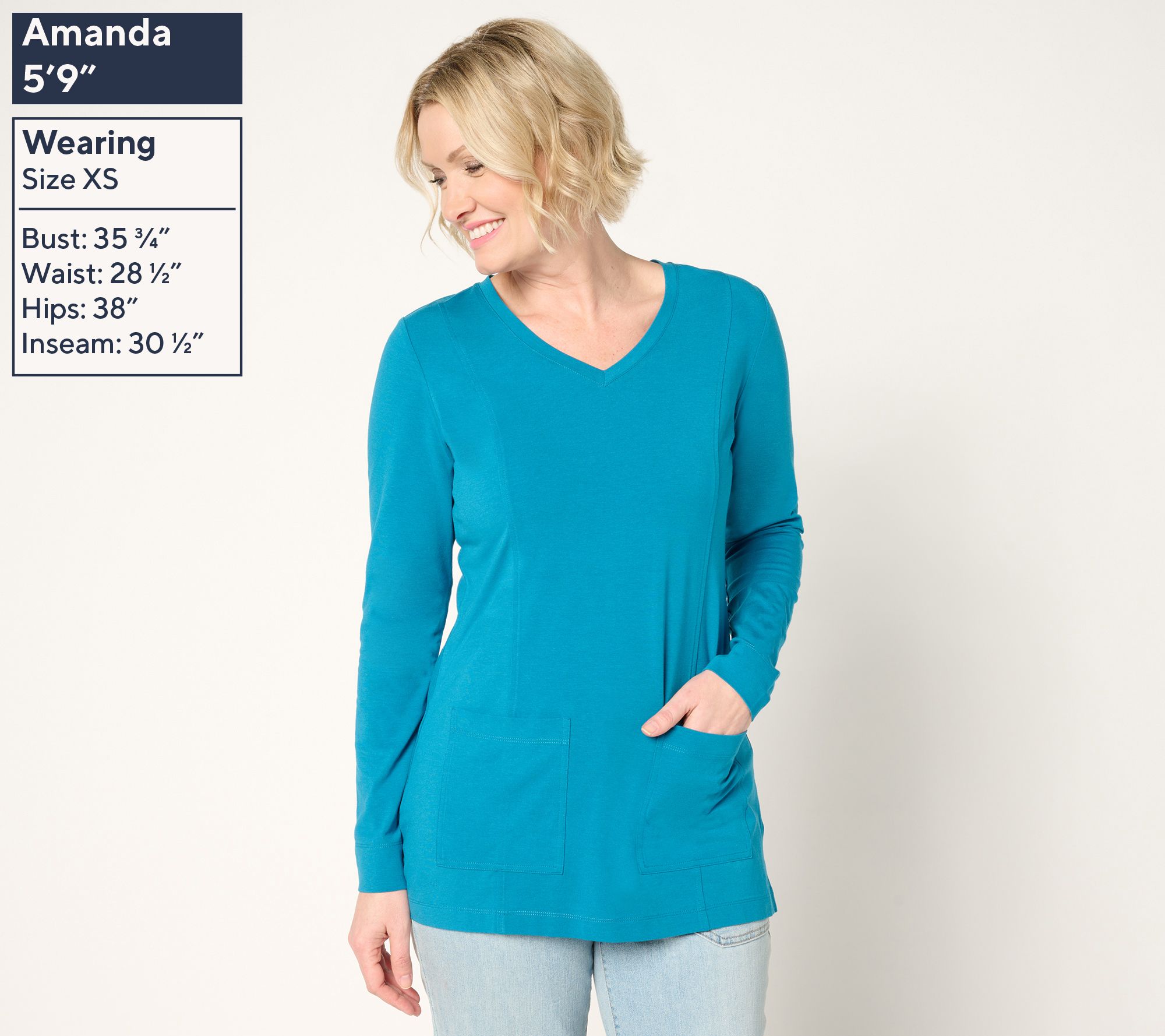 Denim & Co. Essentials Regular So Soft Jersey Tunic