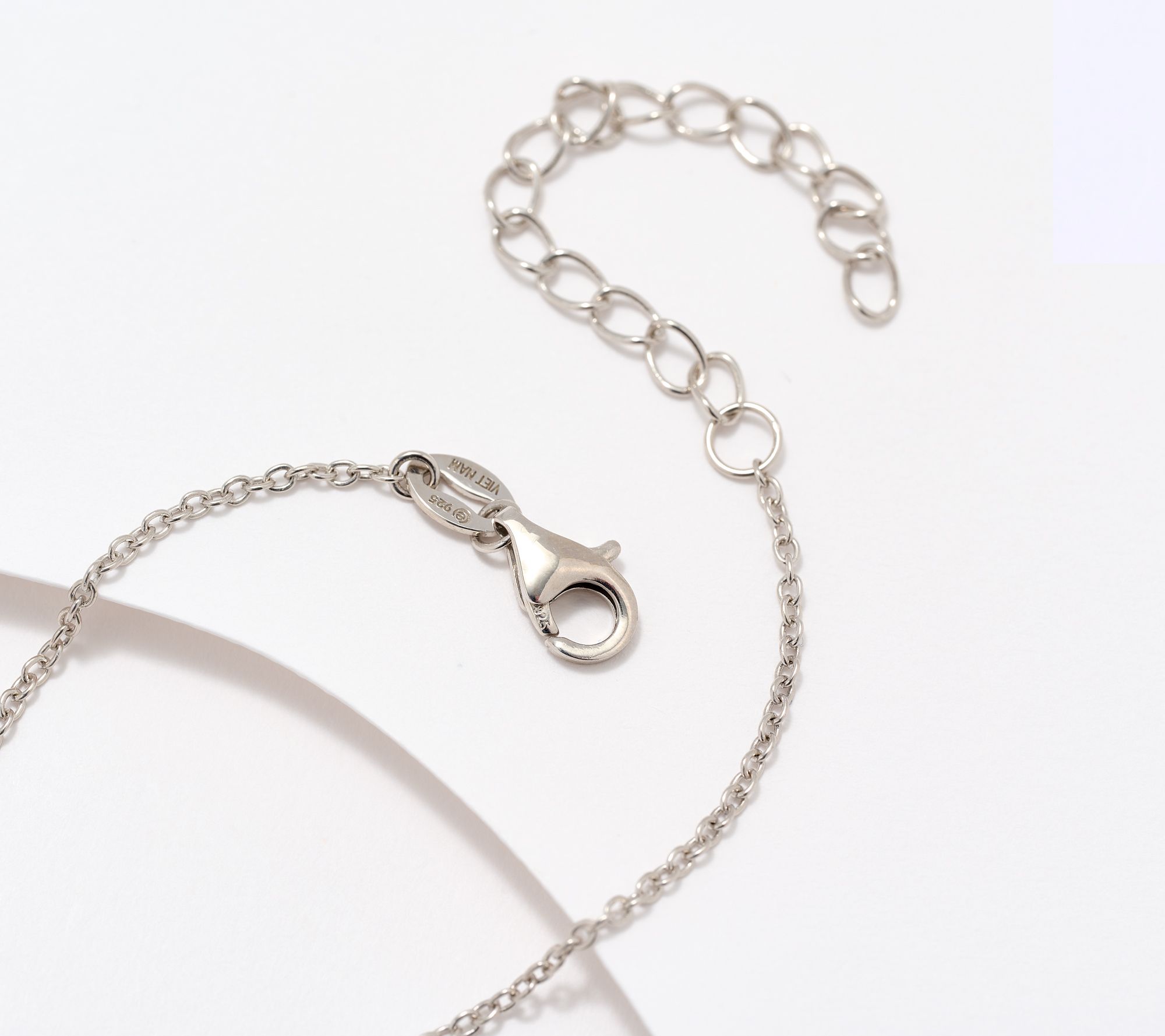 Diamonique Classics Initial Charm Necklace, Sterling Silver